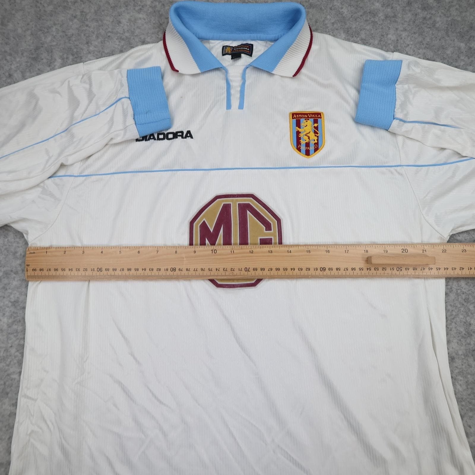 Vintage Aston Villa Shirt Mens XL White Away 2002 2003 Diadora MG Jersey photo 12