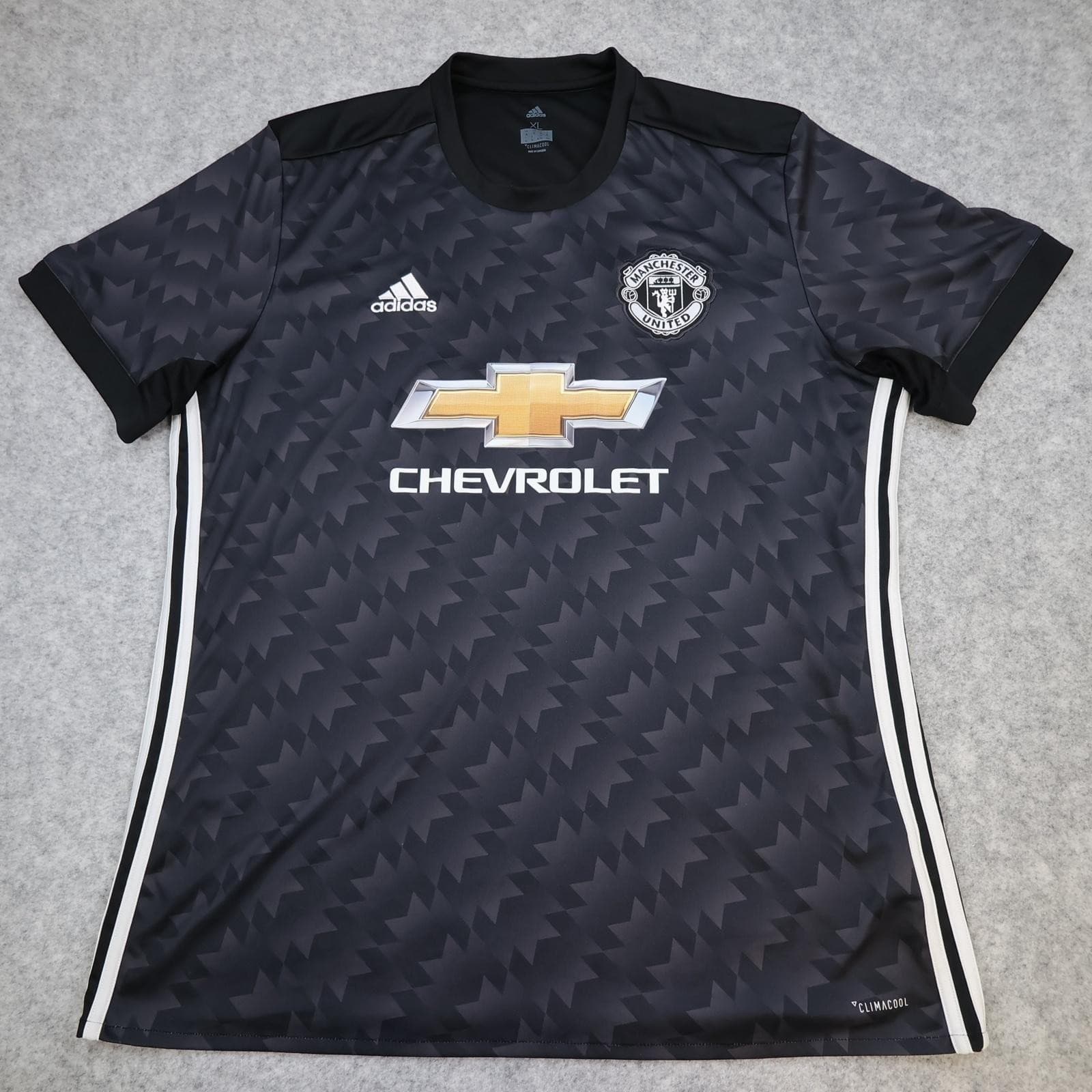 Manchester United Shirt Mens XL Black Third 2017 2018 Football Adidas Jersey