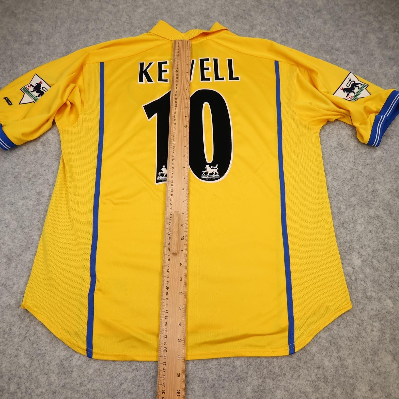 Leeds United Away Shirt Mens Large Yellow 2000 2002 Nike Strongbow Kewell Jersey photo 12