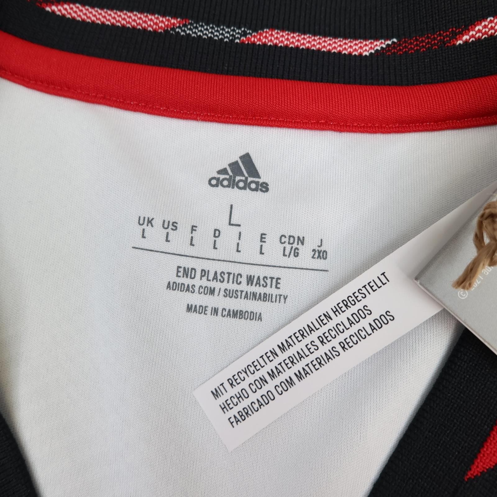 Manchester United Away Shirt Mens Large White 2022 2023 Adidas Soccer Jersey photo 7