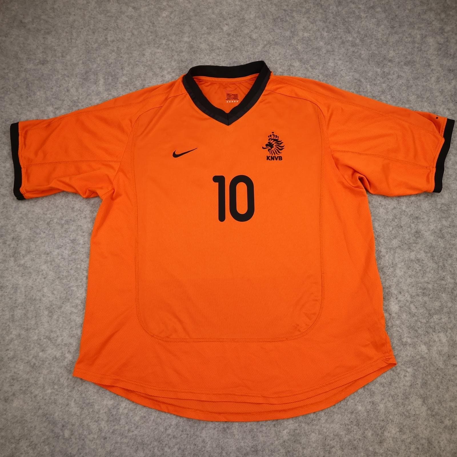 Vintage Netherlands KNVB Home Shirt Mens Large Orange 2000 2002 Nike Bergkamp 10 photo 2