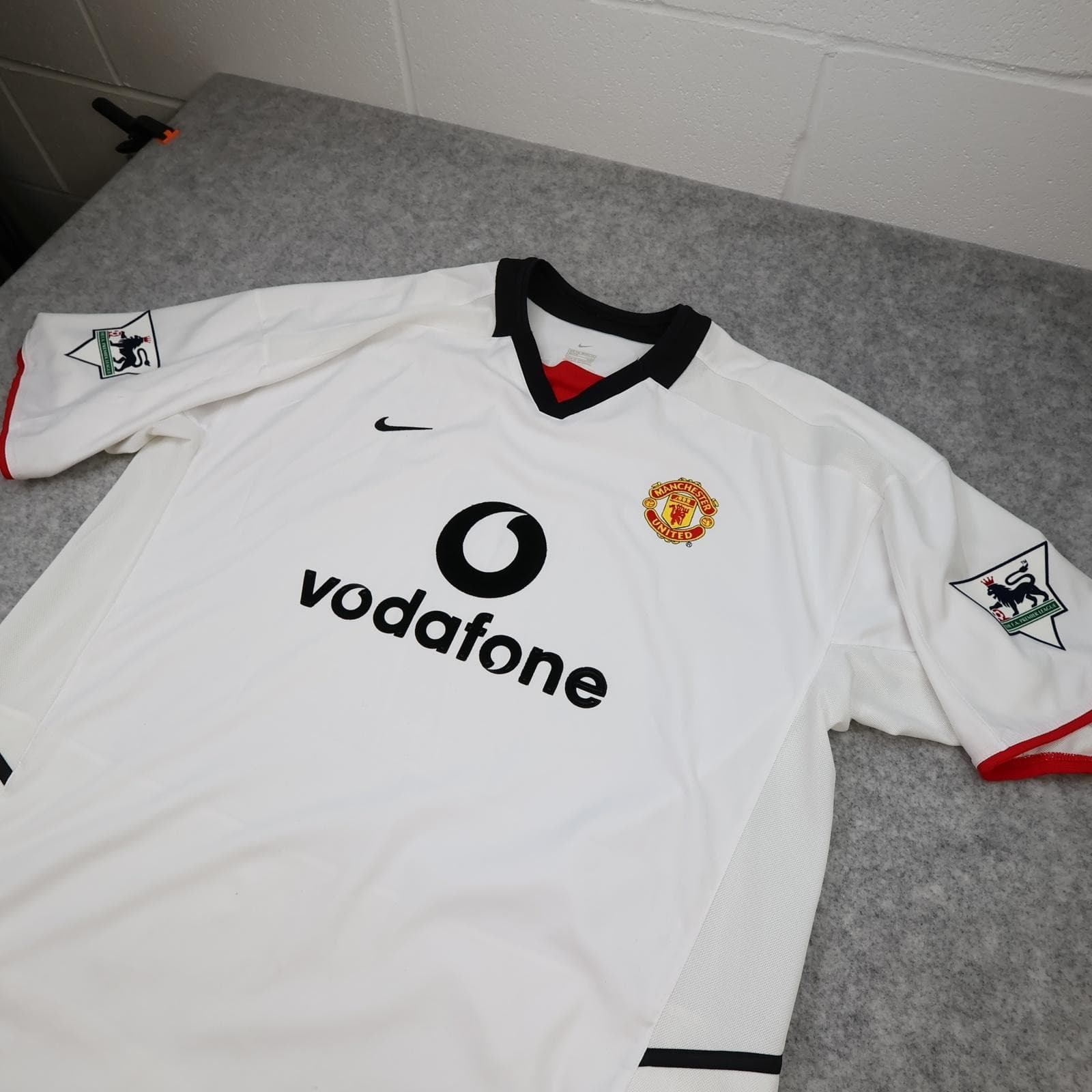 Manchester United Shirt Mens 2XL White Away 2002 2003 Nike Beckham 7 Jersey photo 8