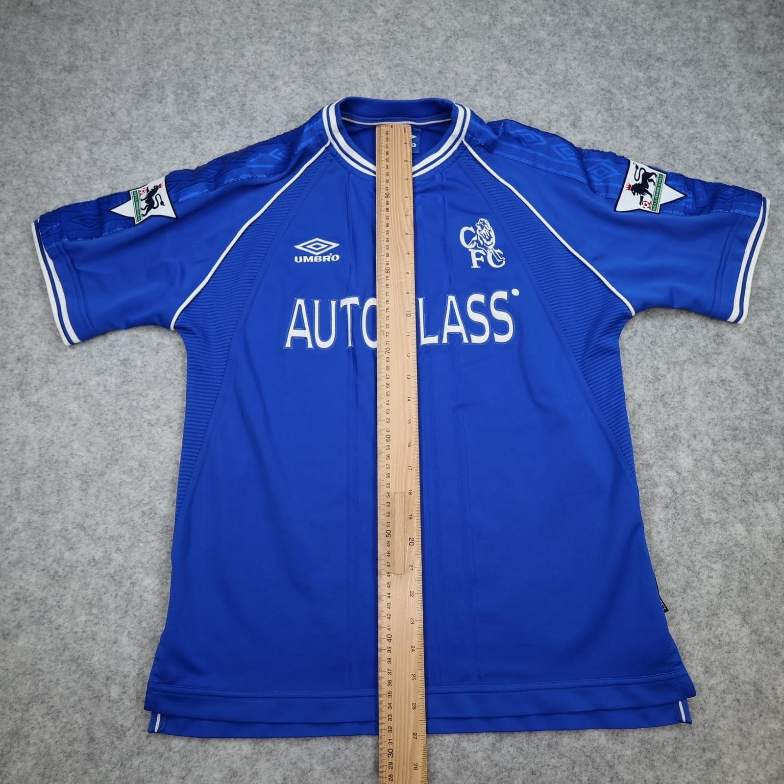 Vintage Chelsea Shirt Mens Medium Blue Home 1999 2001 Autoglass Desailly 6 photo 12