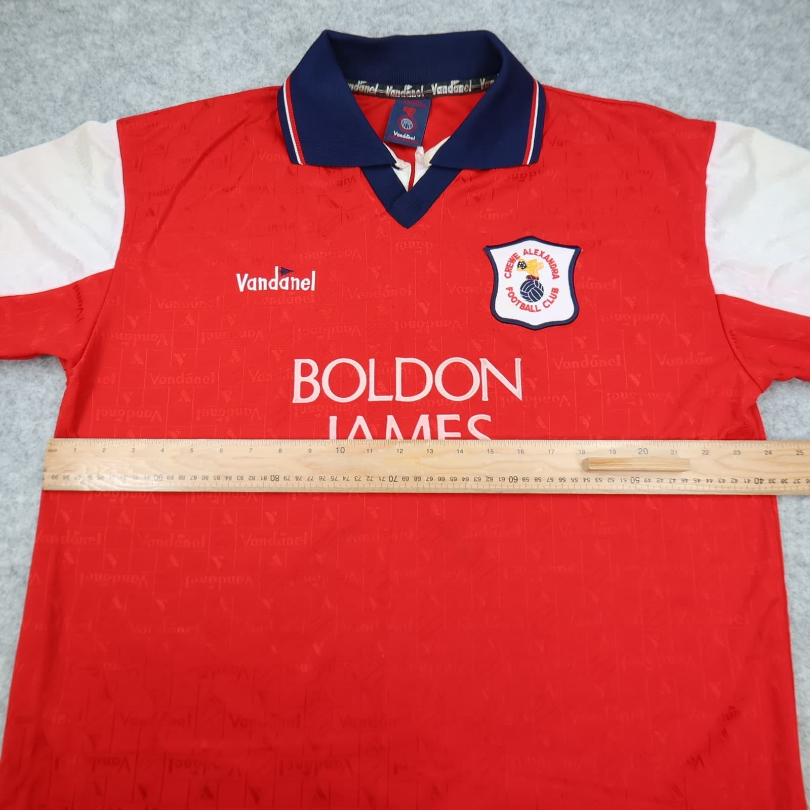 Vintage Crewe Alexandra Shirt Large Red Home Kit 1995 1996 Vandanel Boldon James photo 7