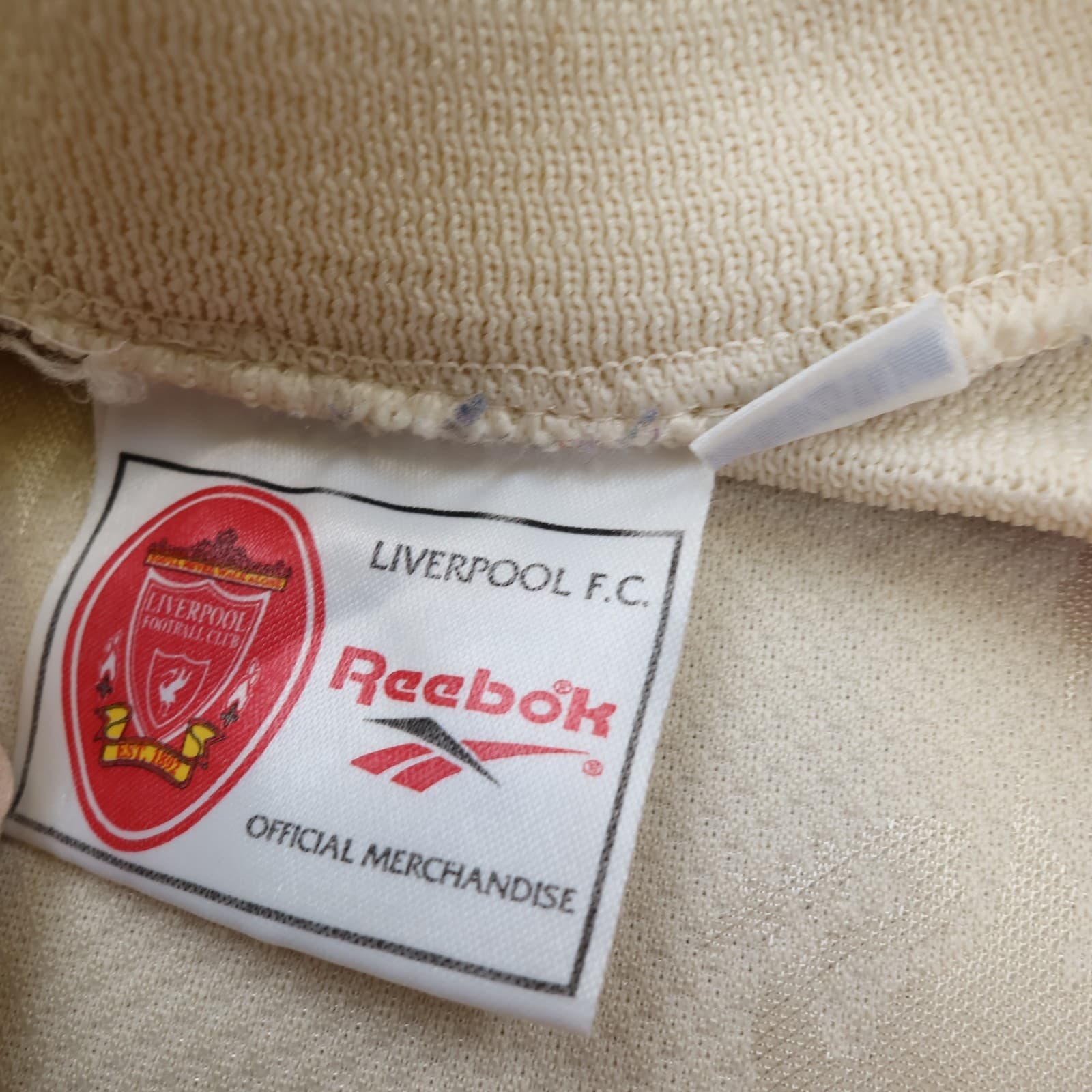 Vintage Liverpool Shirt Medium Beige Away Kit 1996 1997 Reebok Jersey 38/40 90s photo 8