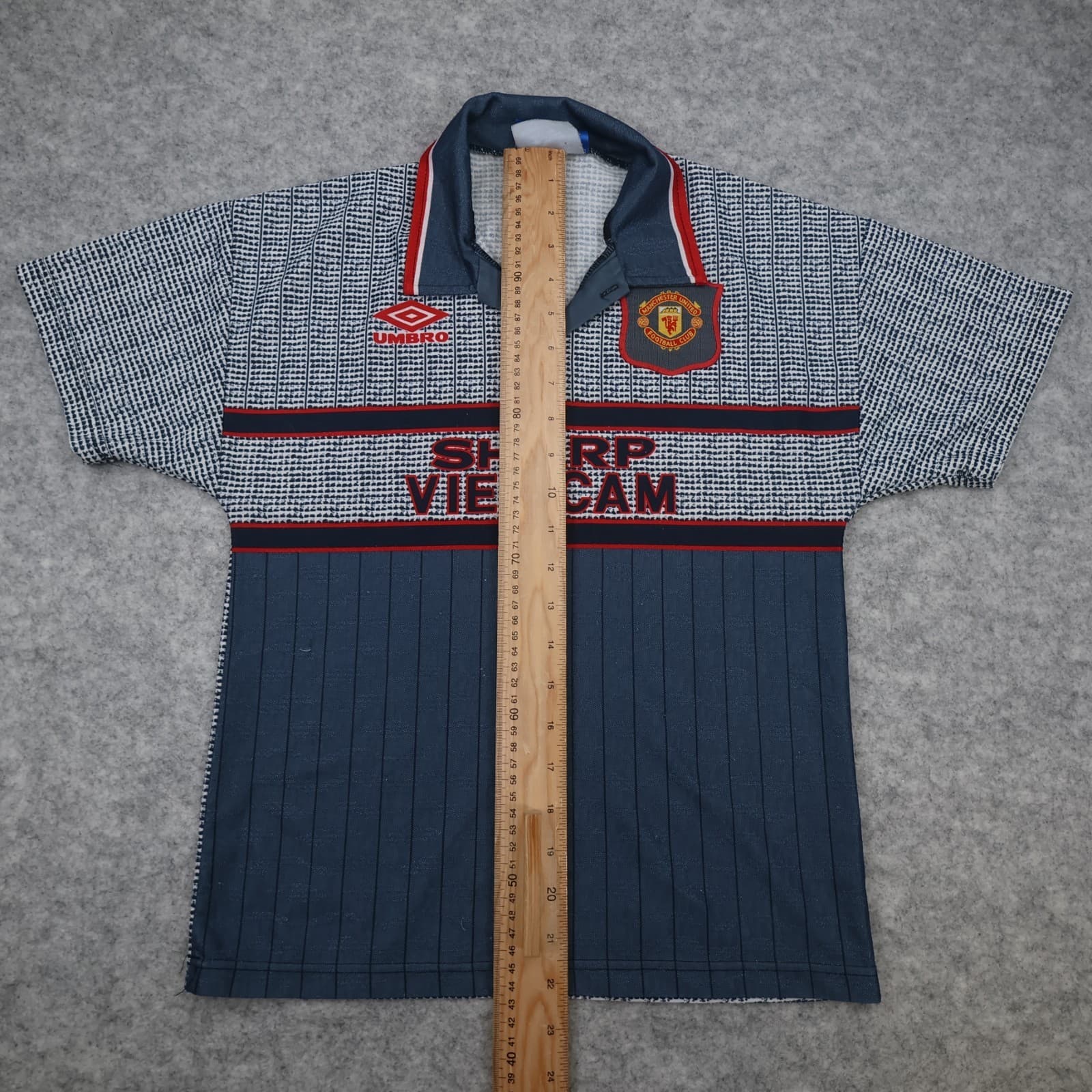 Vintage Manchester United Shirt Kids Large Grey Away Kit 1995 1996 Umbro Jersey photo 10