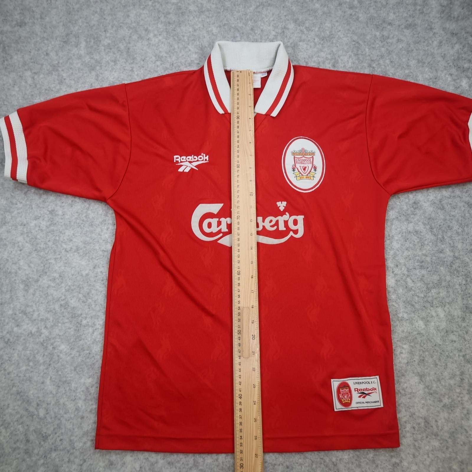 Vintage Liverpool Shirt Mens Medium Red Home 1996 1998 Football Reebok Carlsberg photo 12