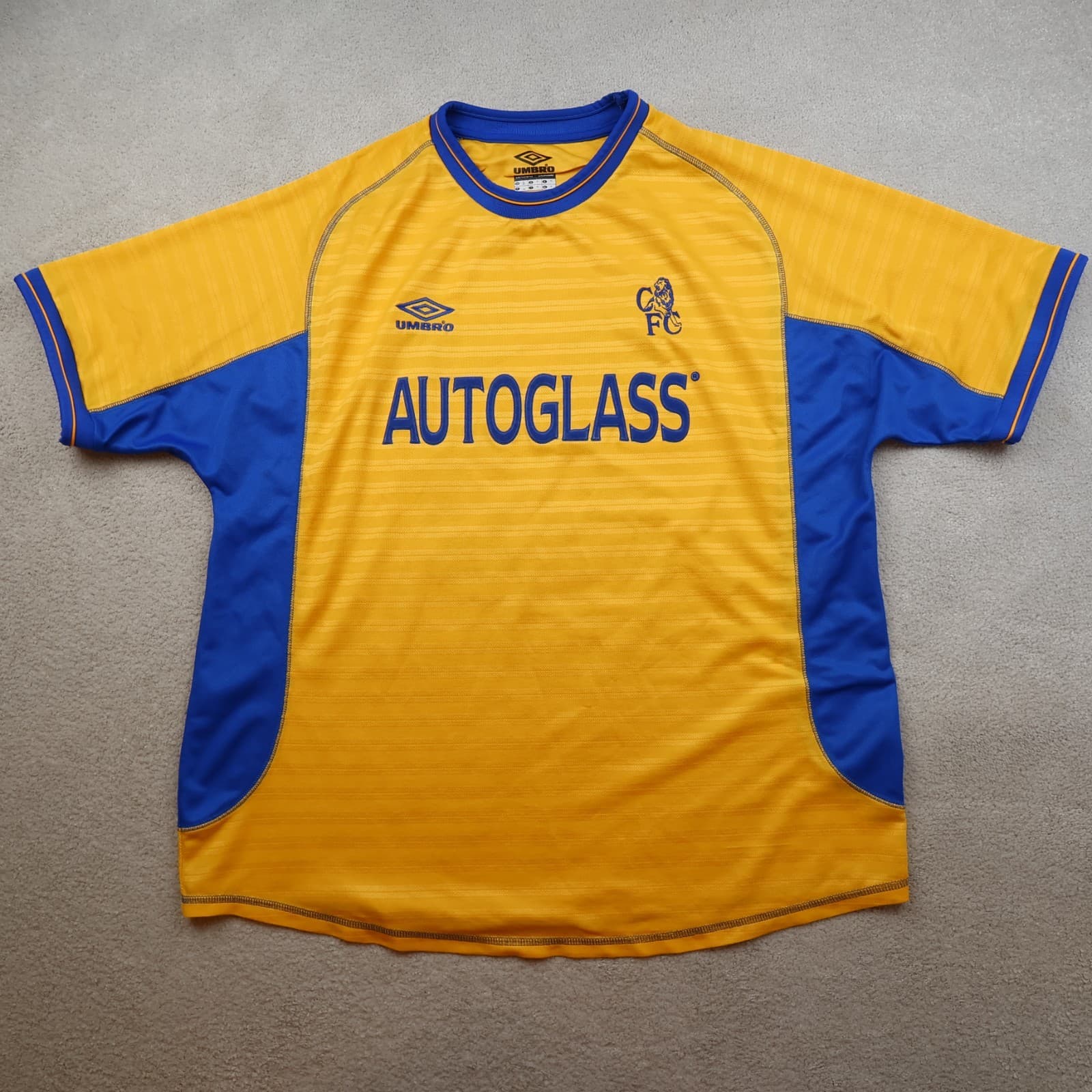 Vintage Chelsea Shirt Extra Large Yellow Third Kit 2000 2001 Jersey Zola 25 XL photo 2