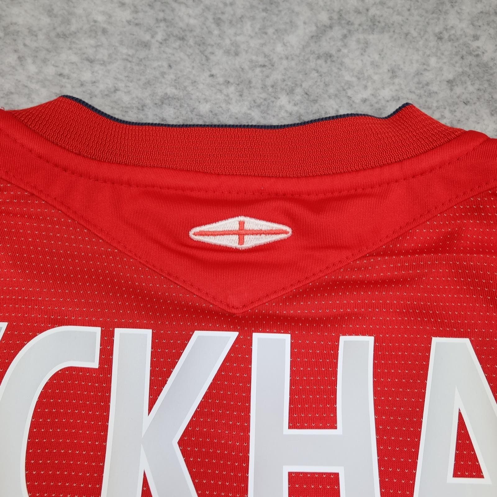 Vintage England Away Shirt Mens Large Red 2004 2006 Football Umbro Beckham Lions photo 5