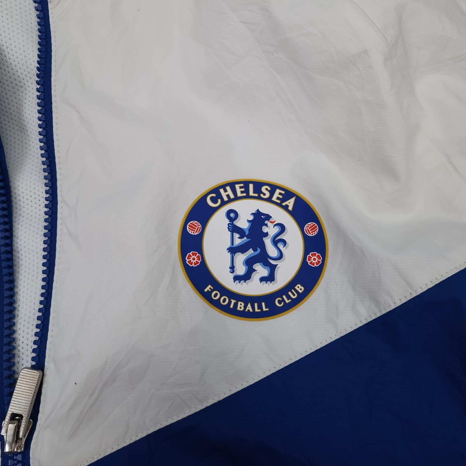 Chelsea FC Jacket Mens Large Blue White 2017 2018 Nike Hooded Rain Full Zip Top photo 4