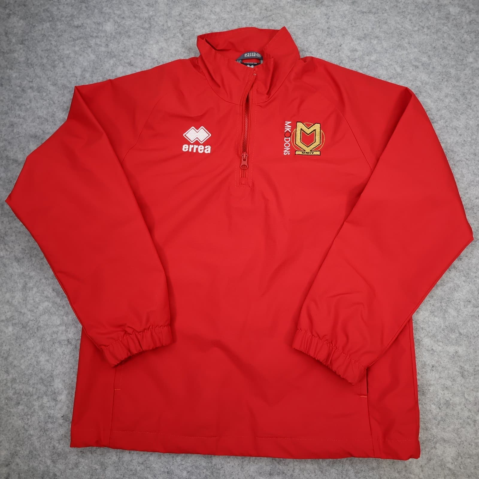 Milton Keynes Tracksuit Jacket XXS Red Track Jacket 2017 2018 Errea 1/4 Zip Top