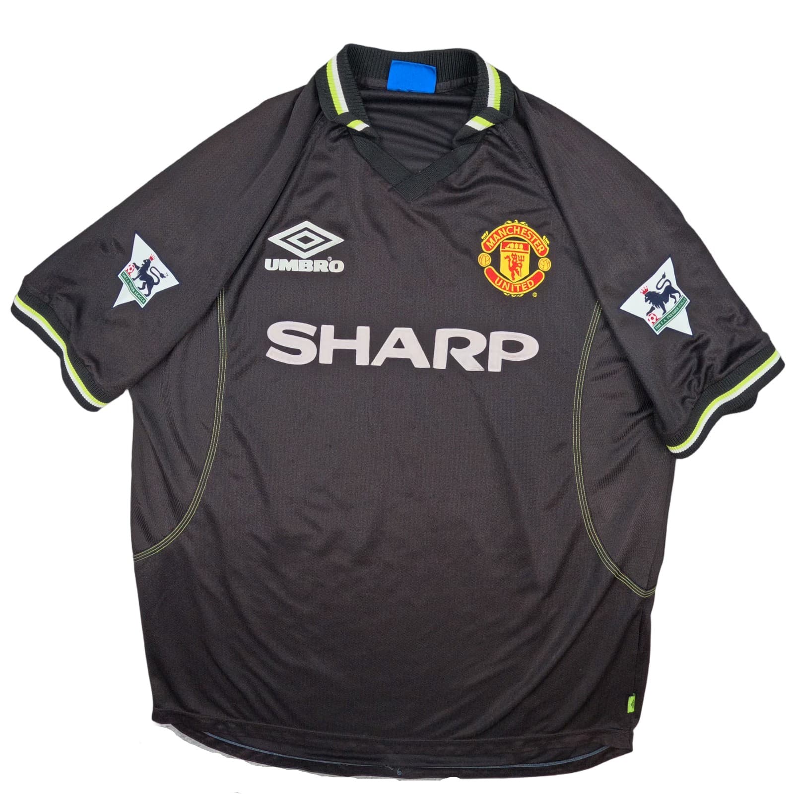Vintage Manchester United Football Shirt Extra Large Black 1998 1999 Jersey photo 3