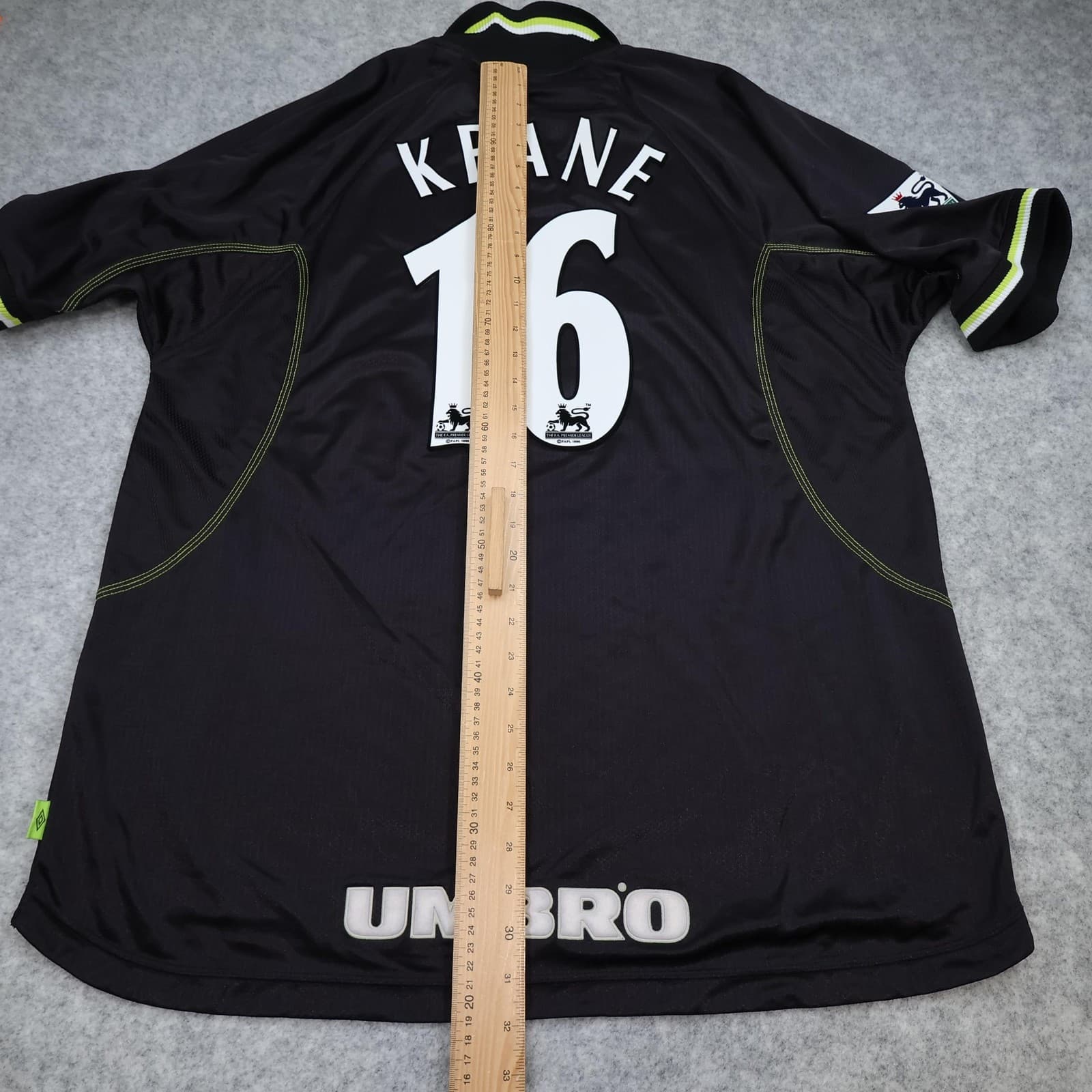 Vintage Manchester United Shirt 2XL Black Away Umbro 1998 1999 Keane Jersey photo 12