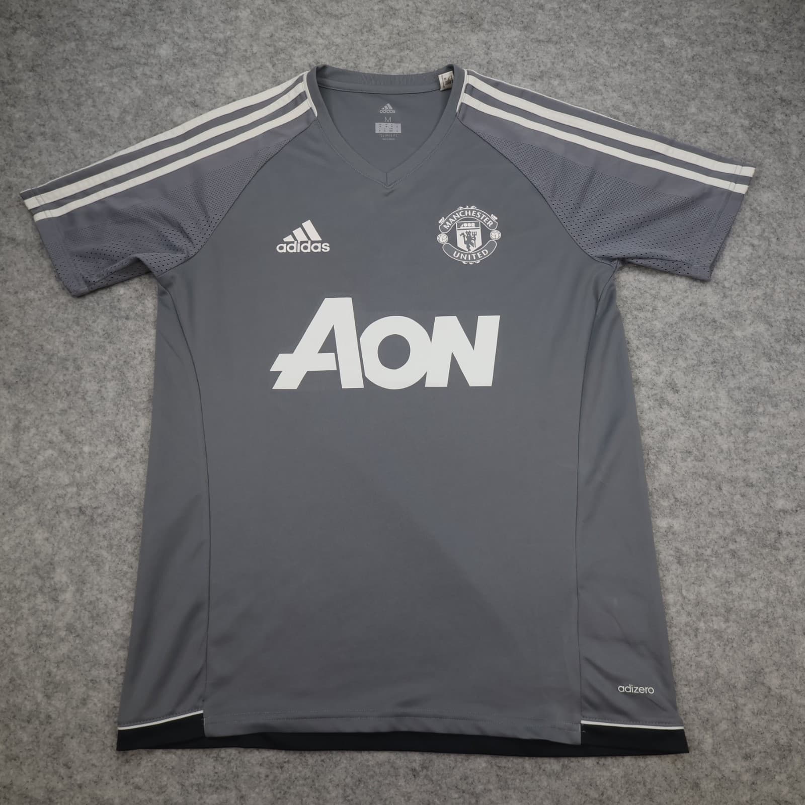 Manchester United Shirt Medium Grey Training Kit 2017 2018 Adidas Soccer Jersey