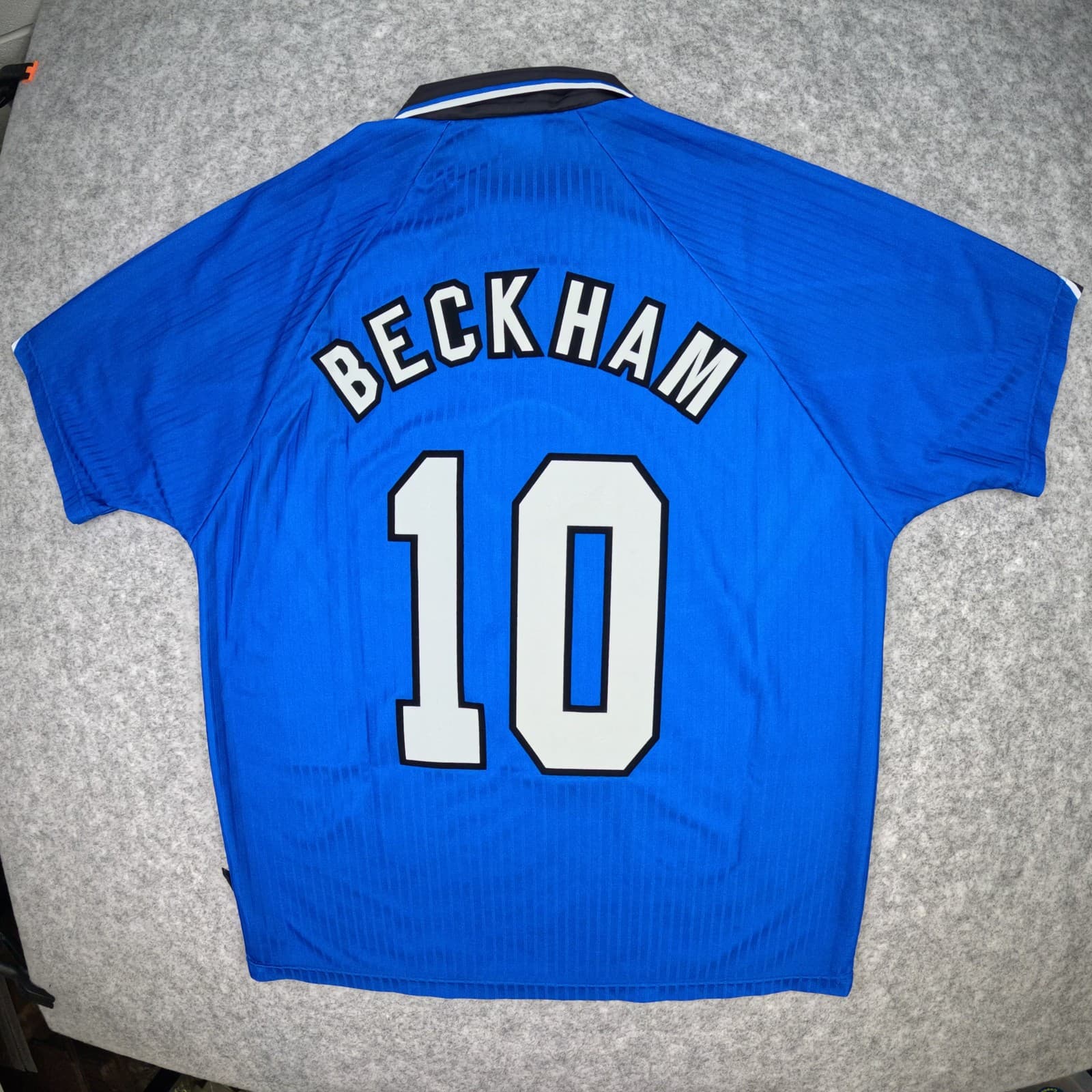 Manchester United Football Shirt Large Blue Third 1996 1998 Umbro Beckham Jersey