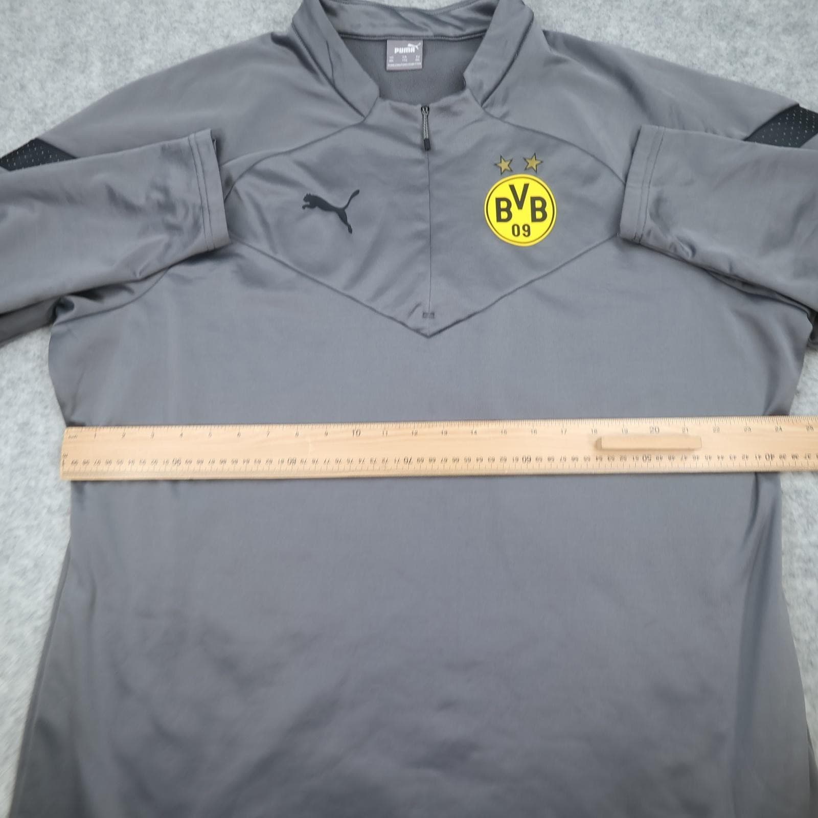 Borussia Dortmund Training Top Mens 2XL Grey Football Puma 1/4 Zip WarmCELL photo 7