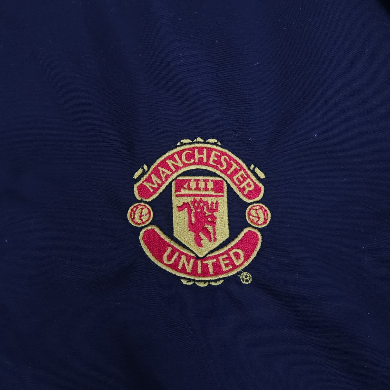 Vintage Manchester United Jacket Large Black Winter Nike Long Bench Coat 2000s photo 4