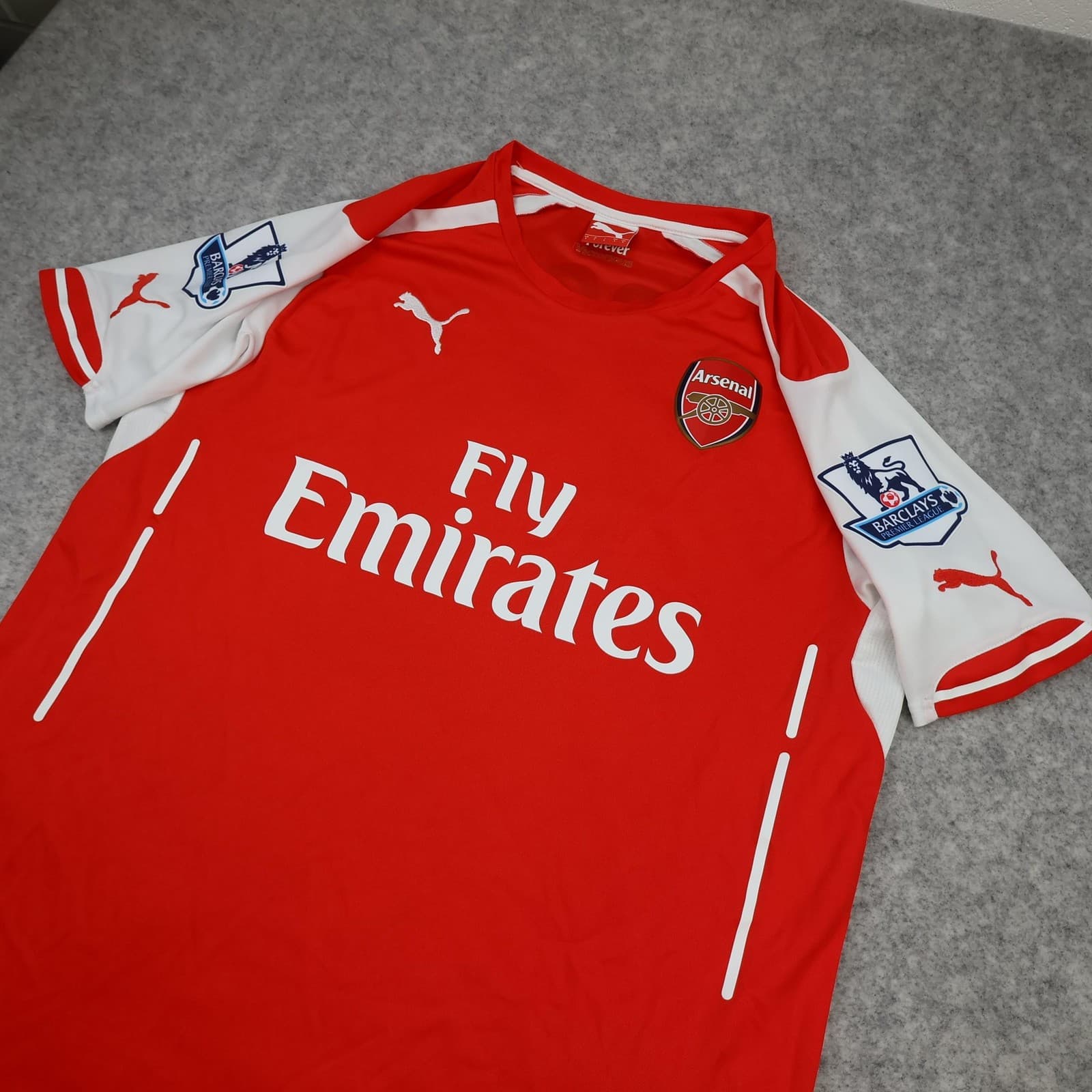 Arsenal Shirt Mens Large Red Home 2014 2015 Football Puma Giroud 12 Jersey photo 6