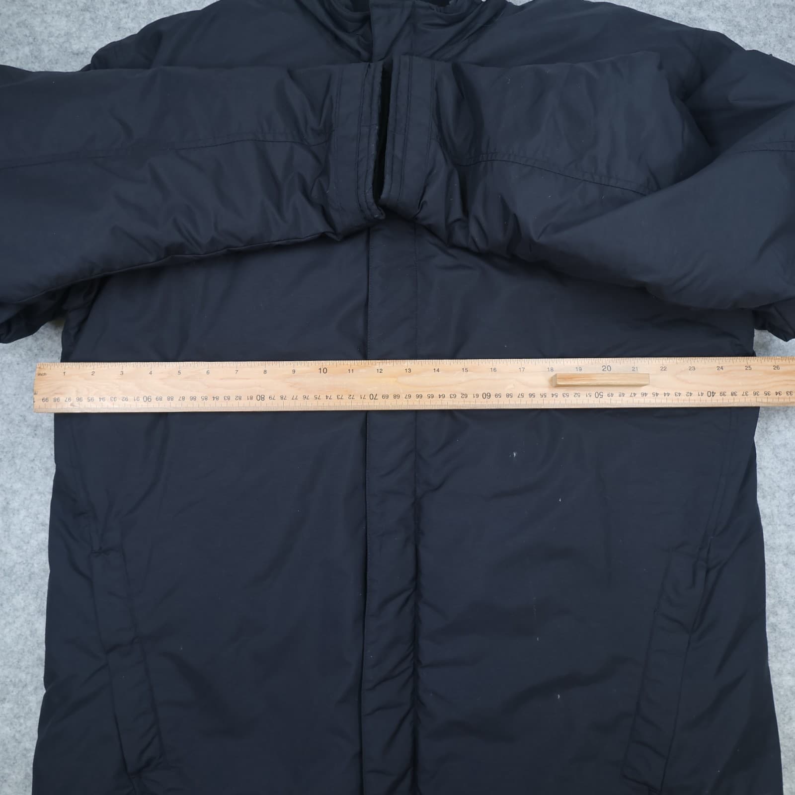 Vintage Manchester United Jacket Large Black Winter Nike Long Bench Coat 2000s photo 11