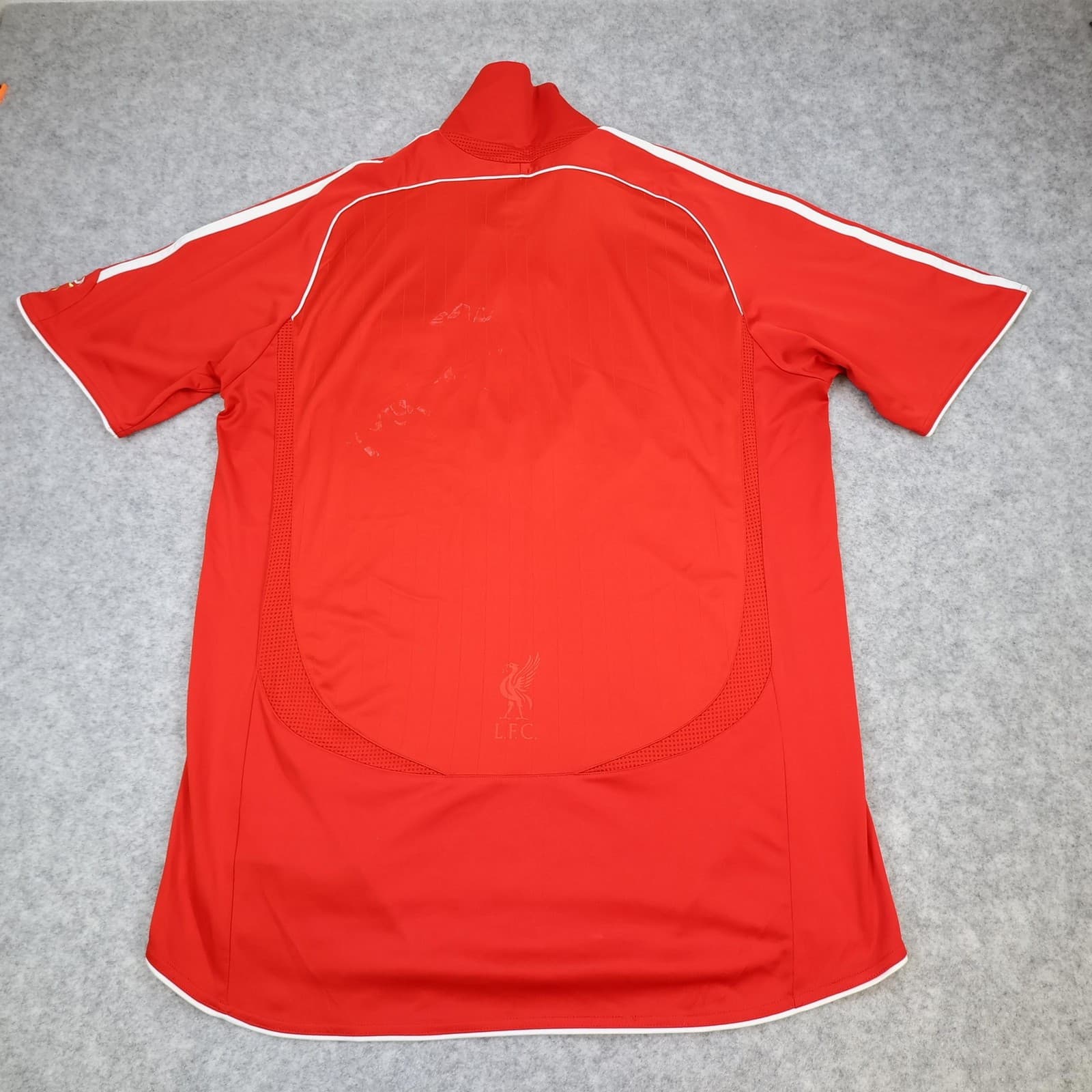 Liverpool Shirt Mens Large Red Home 2006 2008 Adidas Carlsberg Soccer Jersey photo 2