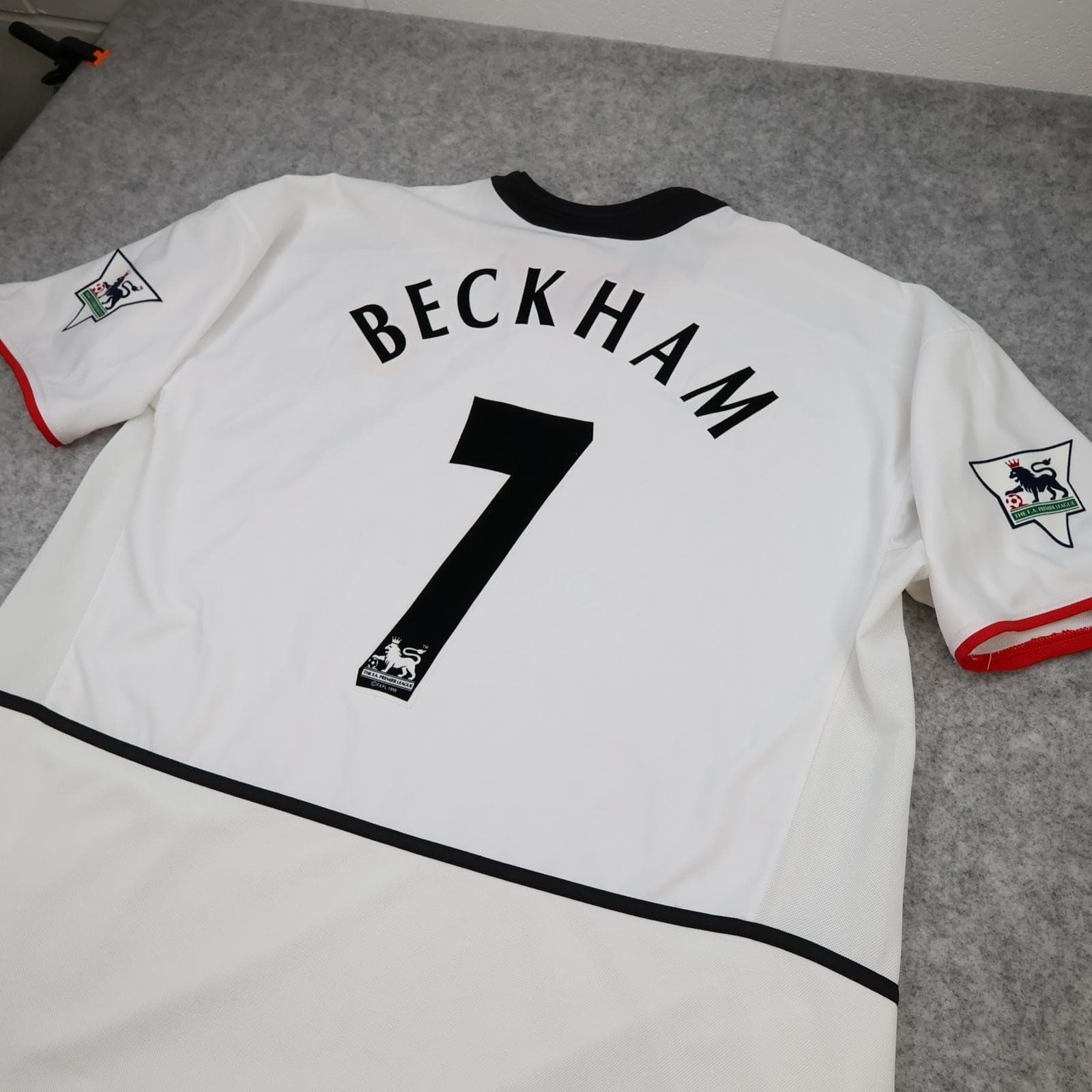 Manchester United Shirt Mens 2XL White Away 2002 2003 Nike Beckham 7 Jersey photo 12