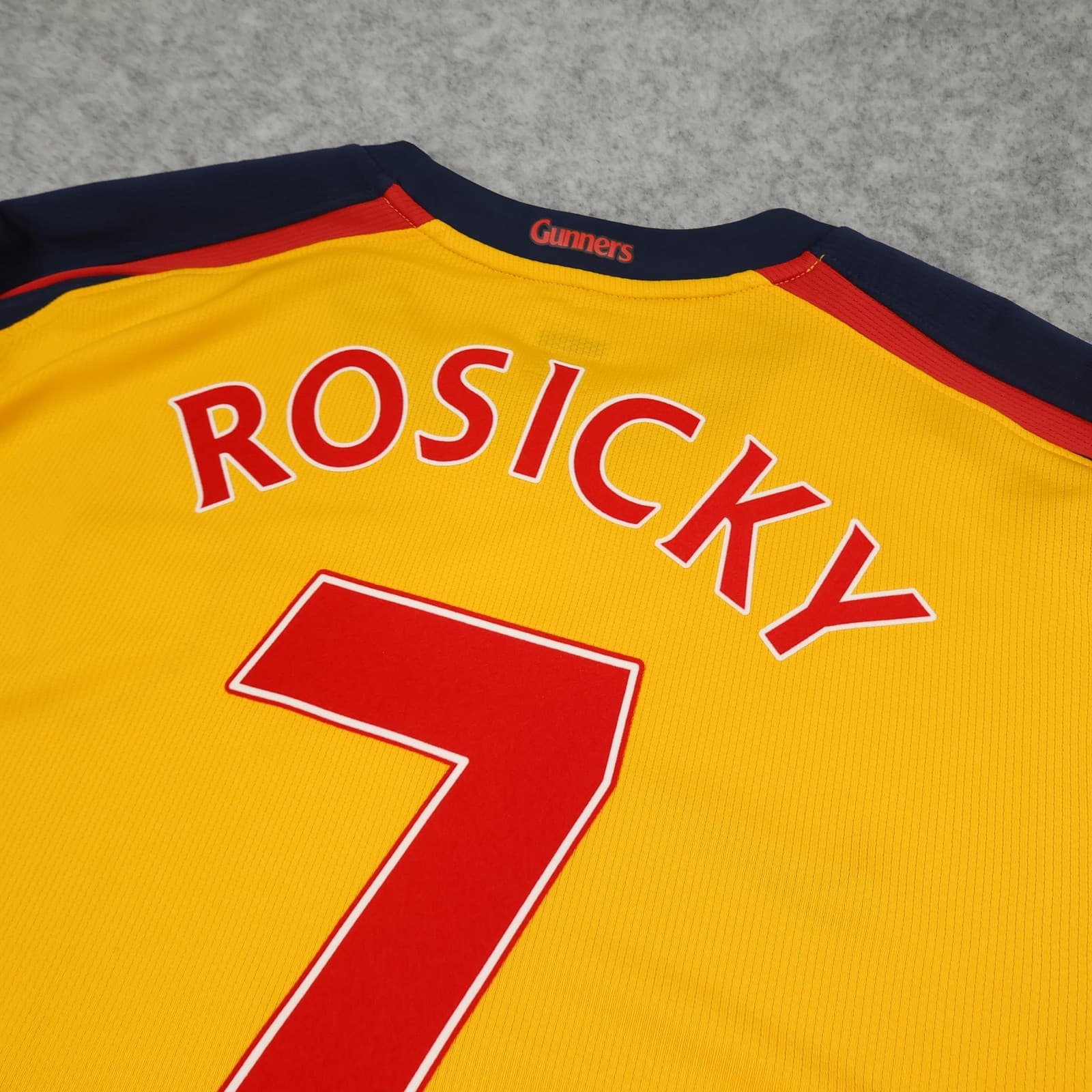 Arsenal Away Shirt Mens XL Yellow 2008 2009 Nike Rosicky 7 Soccer Jersey photo 10
