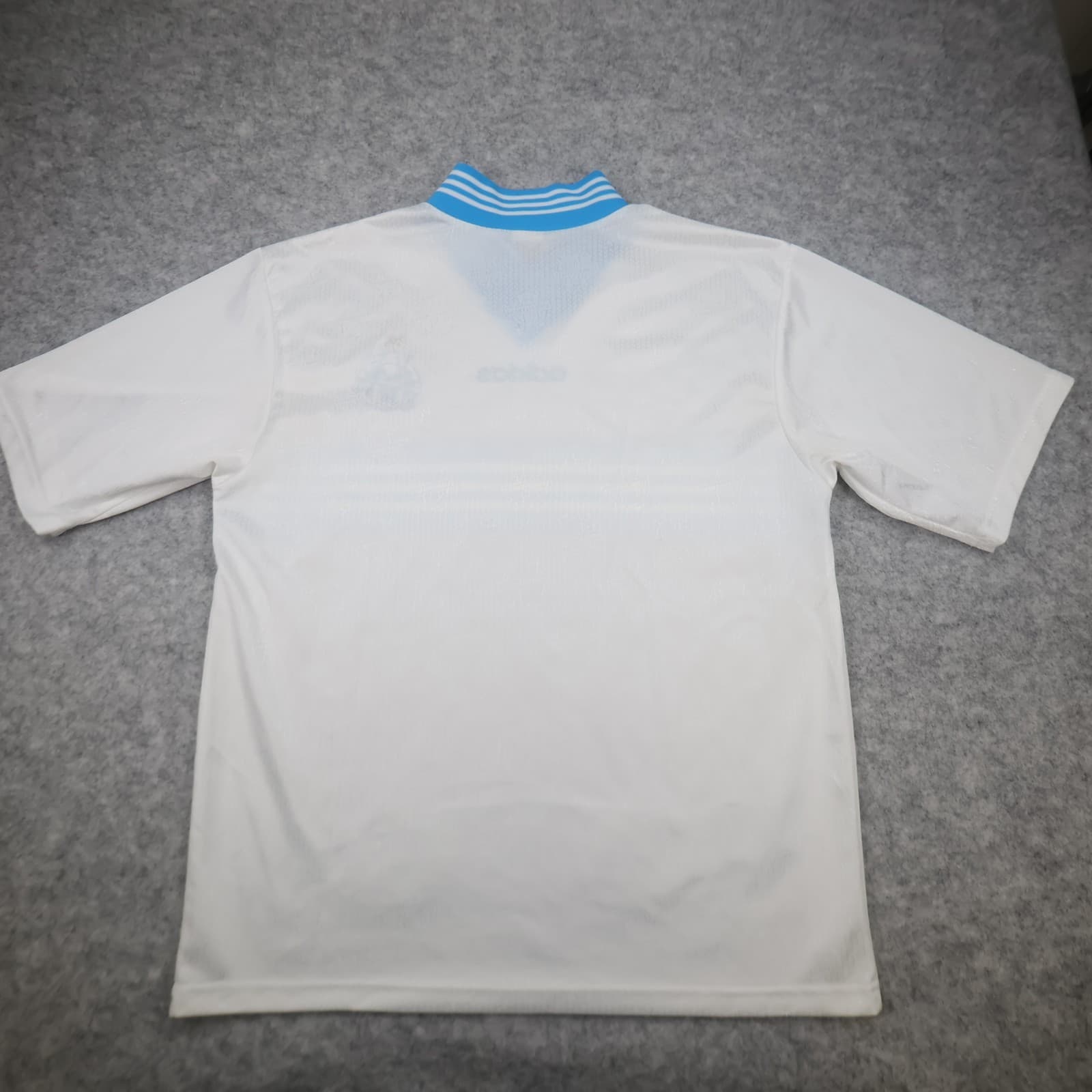 Vintage Marseille Football Shirt Large White Home Kit 1997 1998 Adidas Jersey photo 2