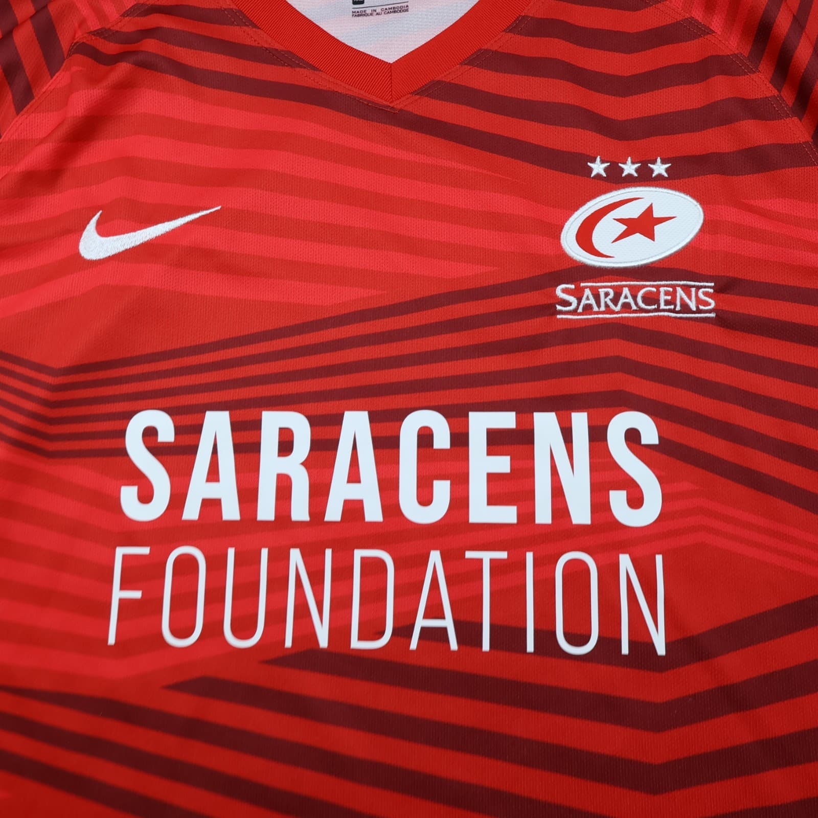 Saracens Rugby Shirt 2XL Red Jersey 2020 2021 Nike Jersey 50" photo 3