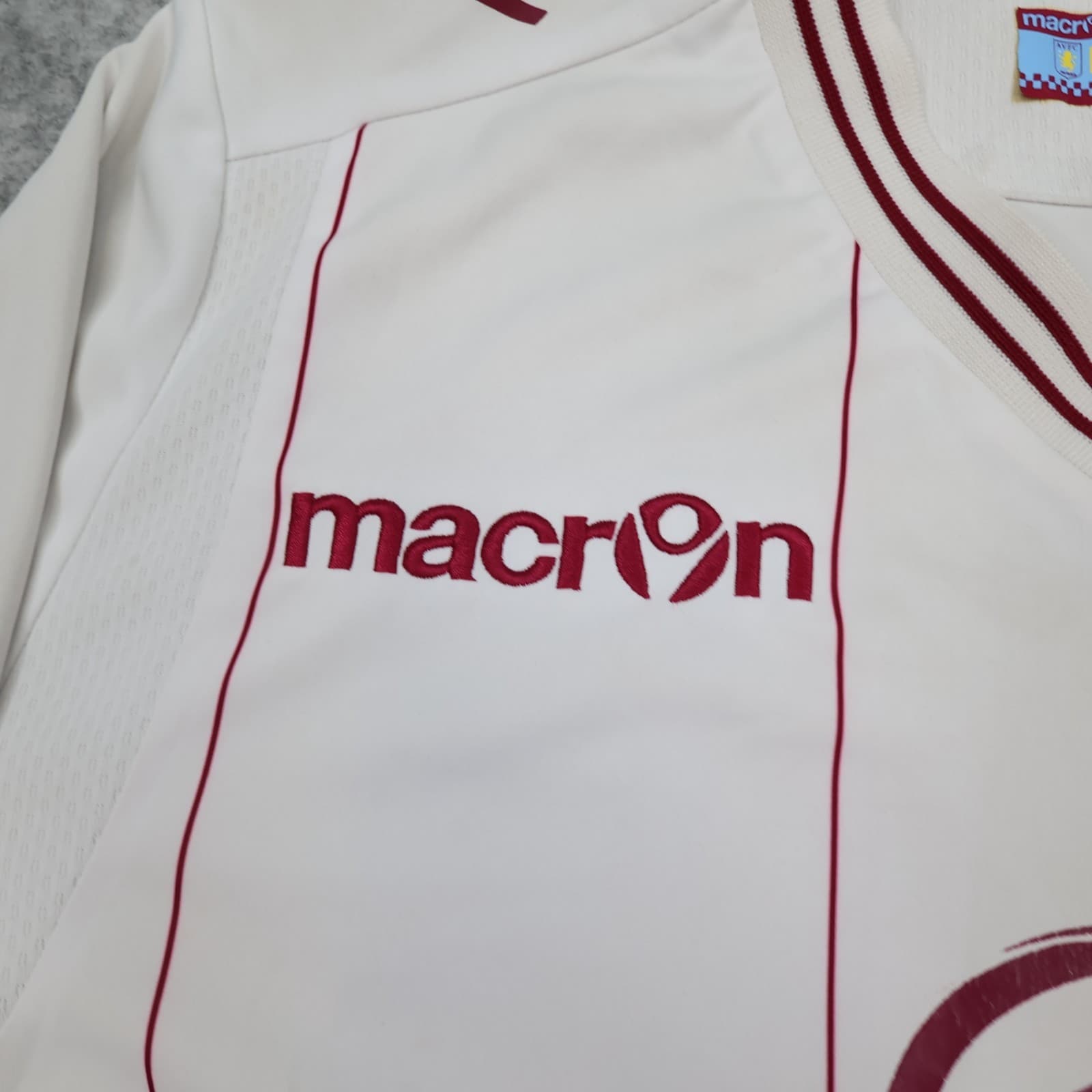 Aston Villa Shirt Medium White Away Kit 2014 2015 Macron Soccer Jack Grealish 40 photo 8