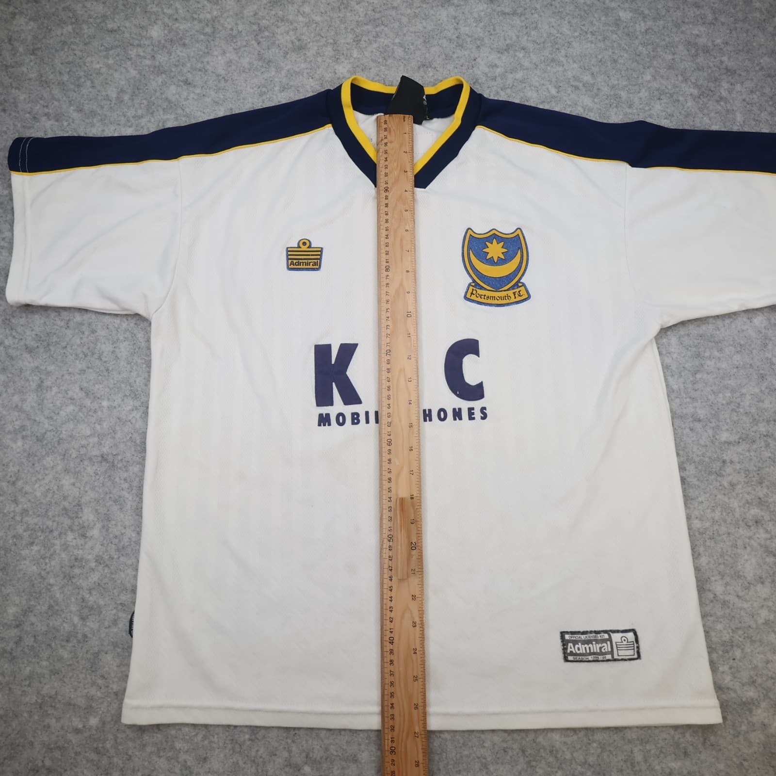 Vintage Portsmouth FC Shirt Large Third Kit White Admiral Jersey 1998 1999 KJC photo 12