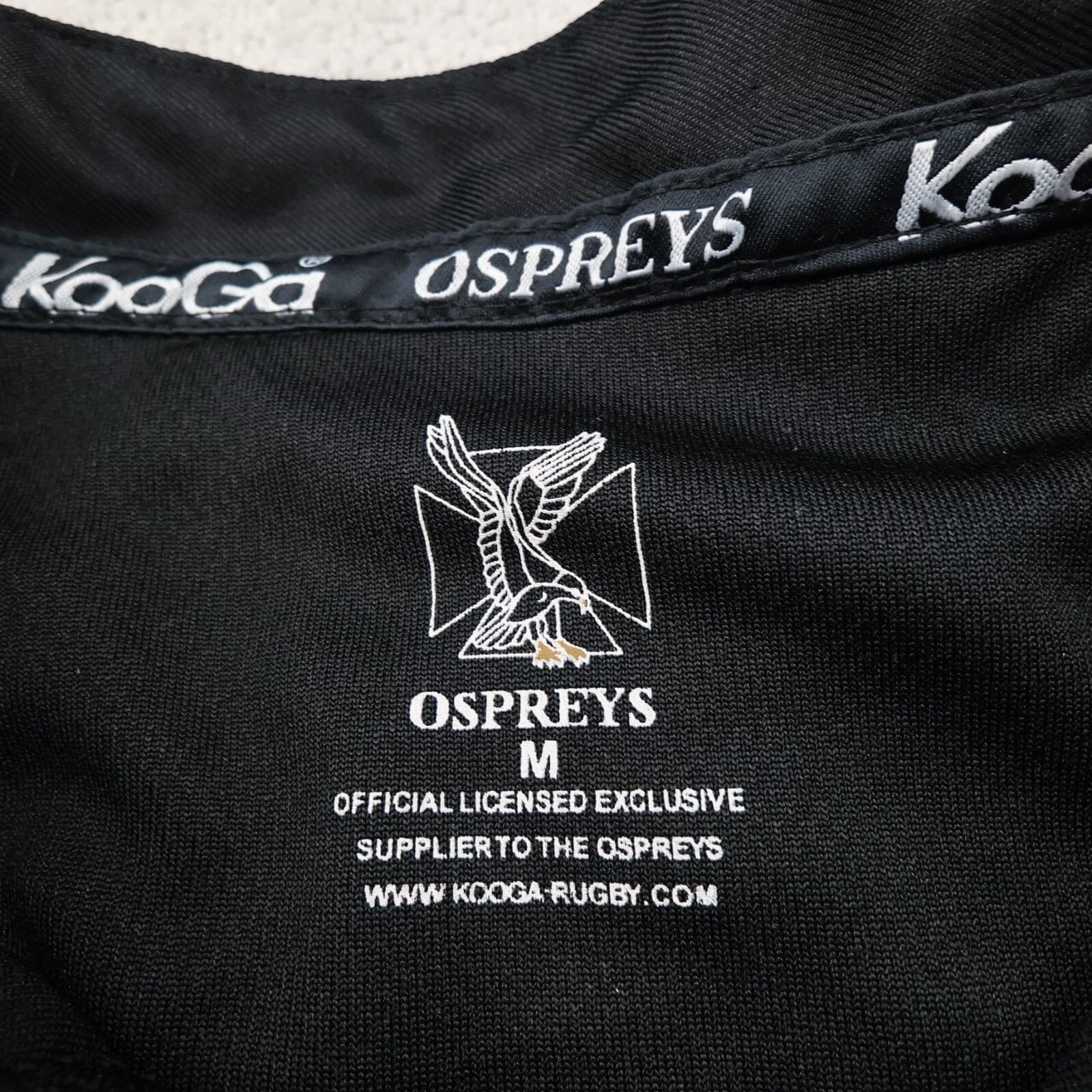Ospreys Rugby Shirt Medium Black Away Jersey 2006 2007 Kooga Jersey 42" photo 5