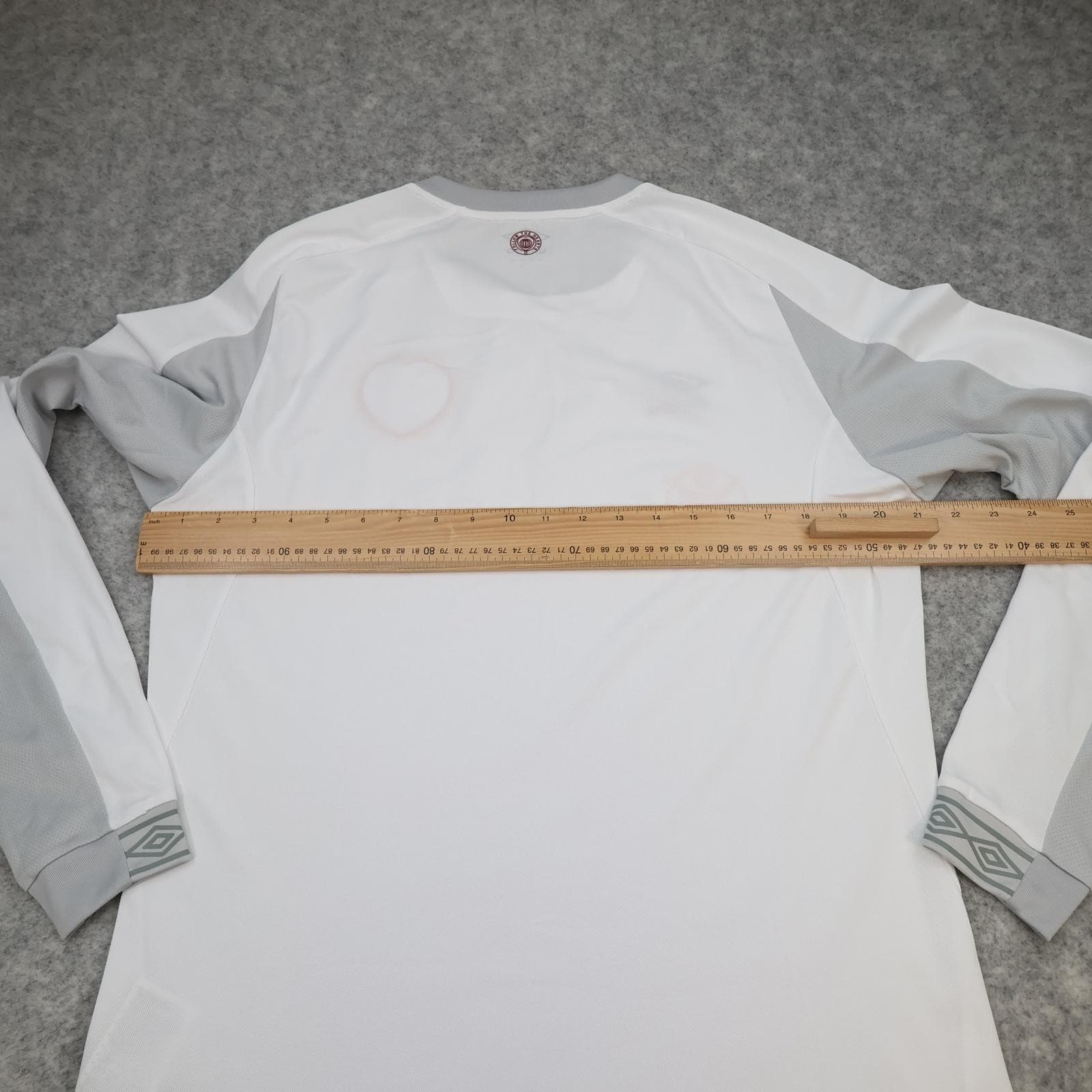 Hearts Shirt Mens Large White Away Long Sleeve Umbro 2018 2019 Soccer Jersey photo 9