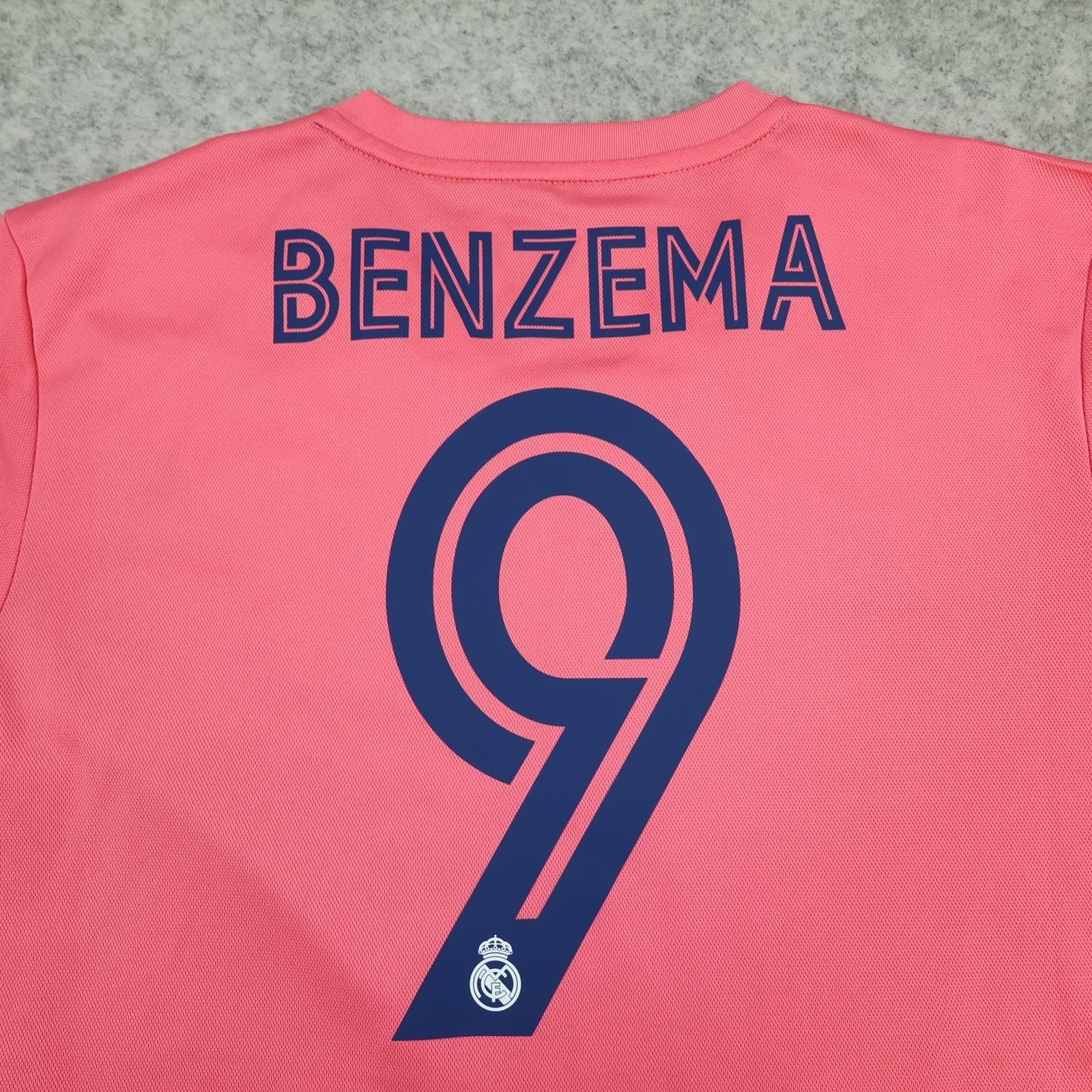 Real Madrid Shirt Mens Large Pink Away 2020 2021 Football Adidas Benzema 9 photo 3