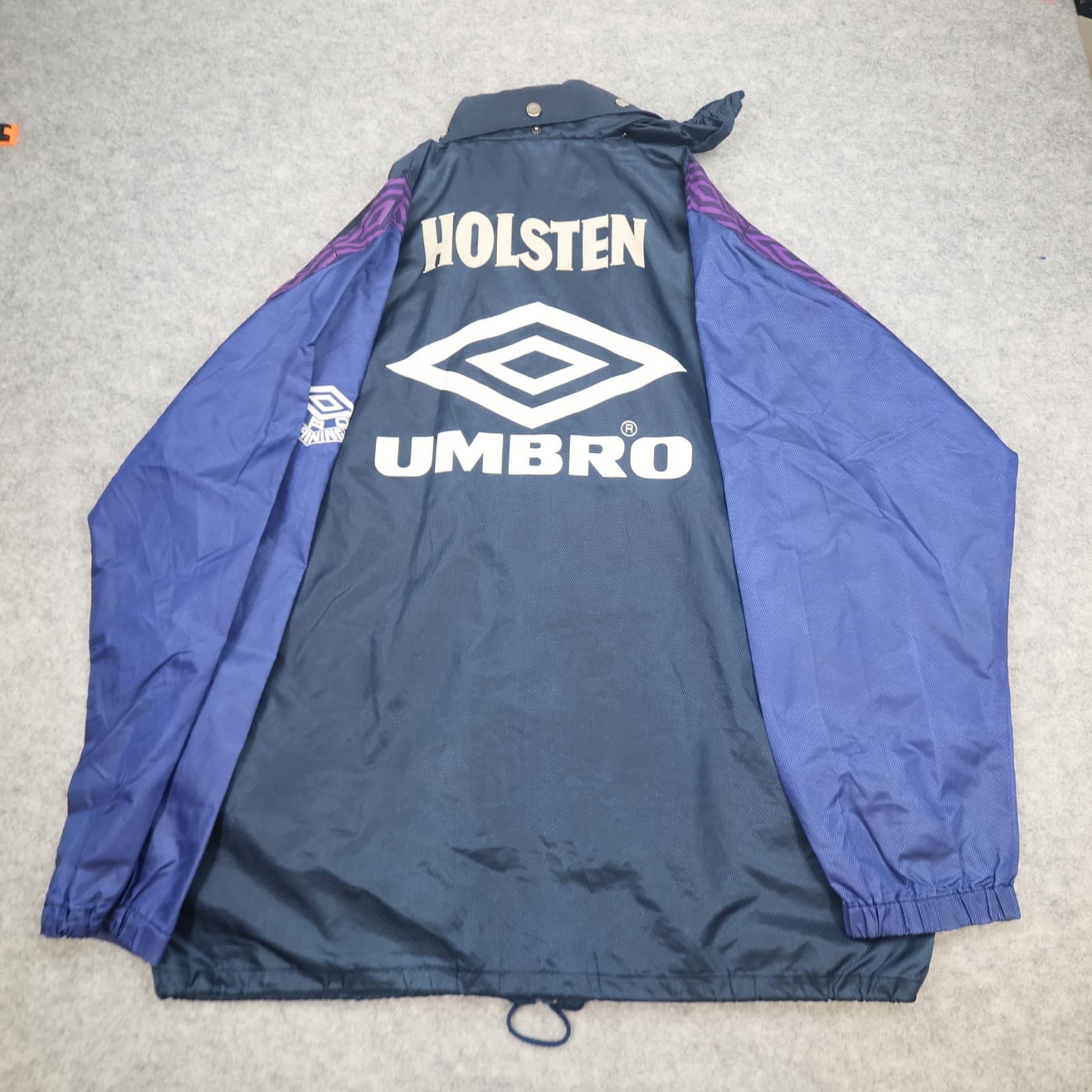 Vintage Tottenham Hotspur Large Training Jacket Purple 1991 1993 Light Rain Coat photo 2