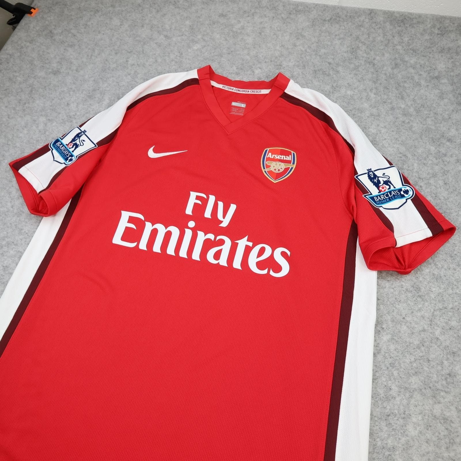 Arsenal Shirt Mens Large Red Home 2008 2010 Nike Wilshere 19 Soccer Jersey photo 7