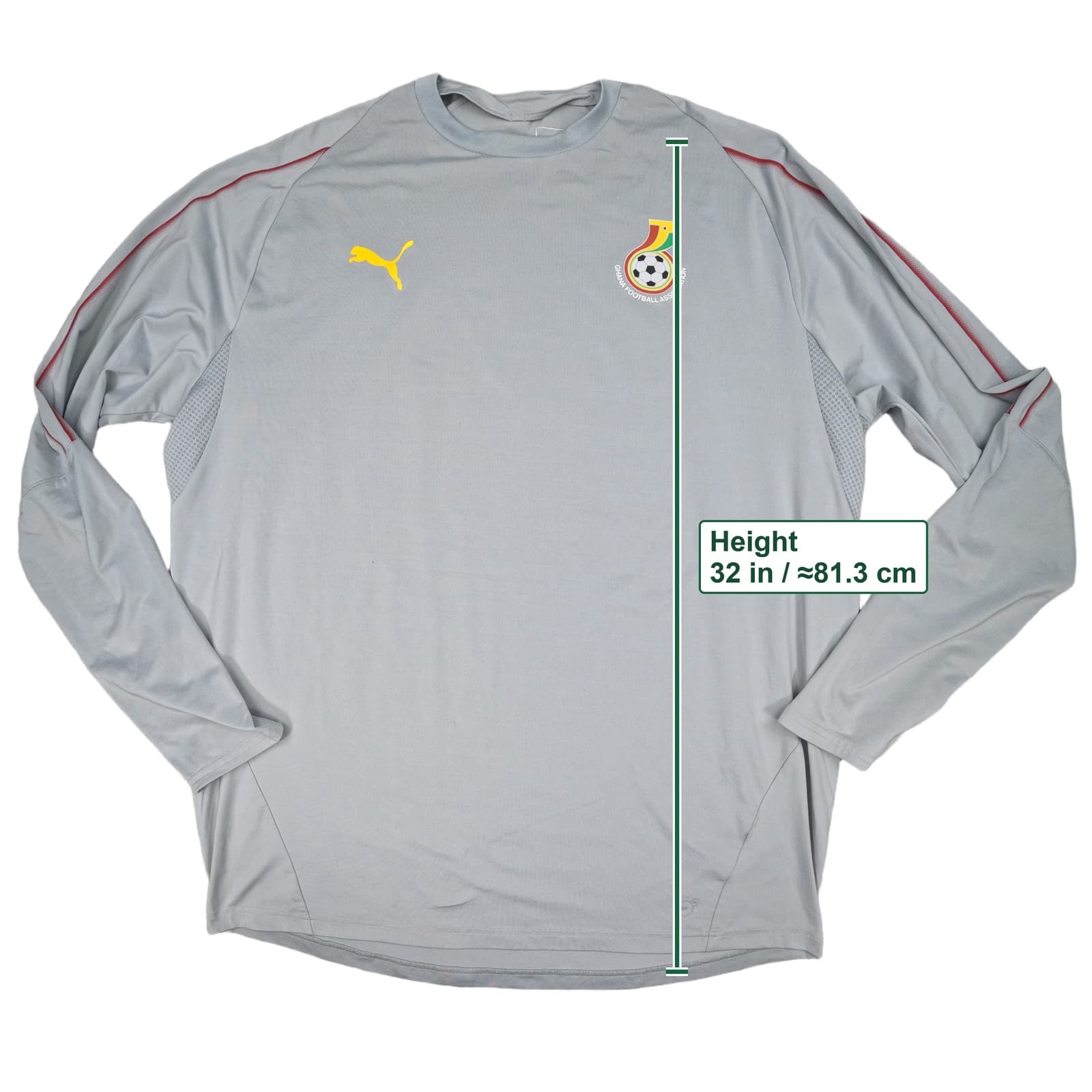 Ghana Football Training Top Extra Large Grey PUMA Long Sleeve photo 4
