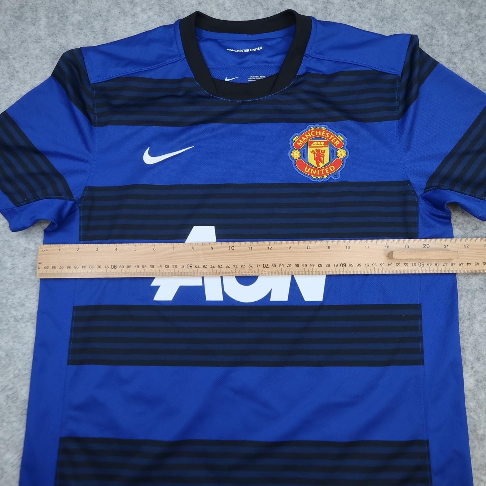 Manchester United Away Shirt Mens Large Blue 2011 2012 EPL Phil Jones Nike photo 11