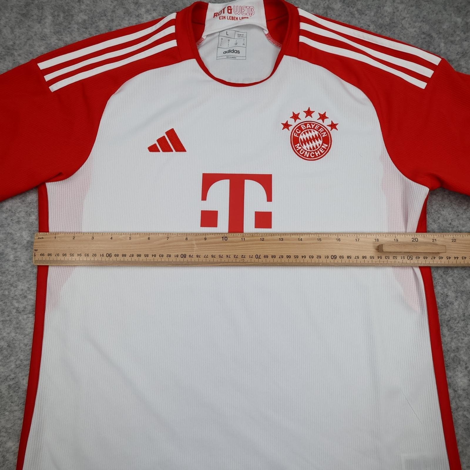 Bayern Munich Shirt Mens Large White Home 2023 2024 Football Adidas Telekom photo 9