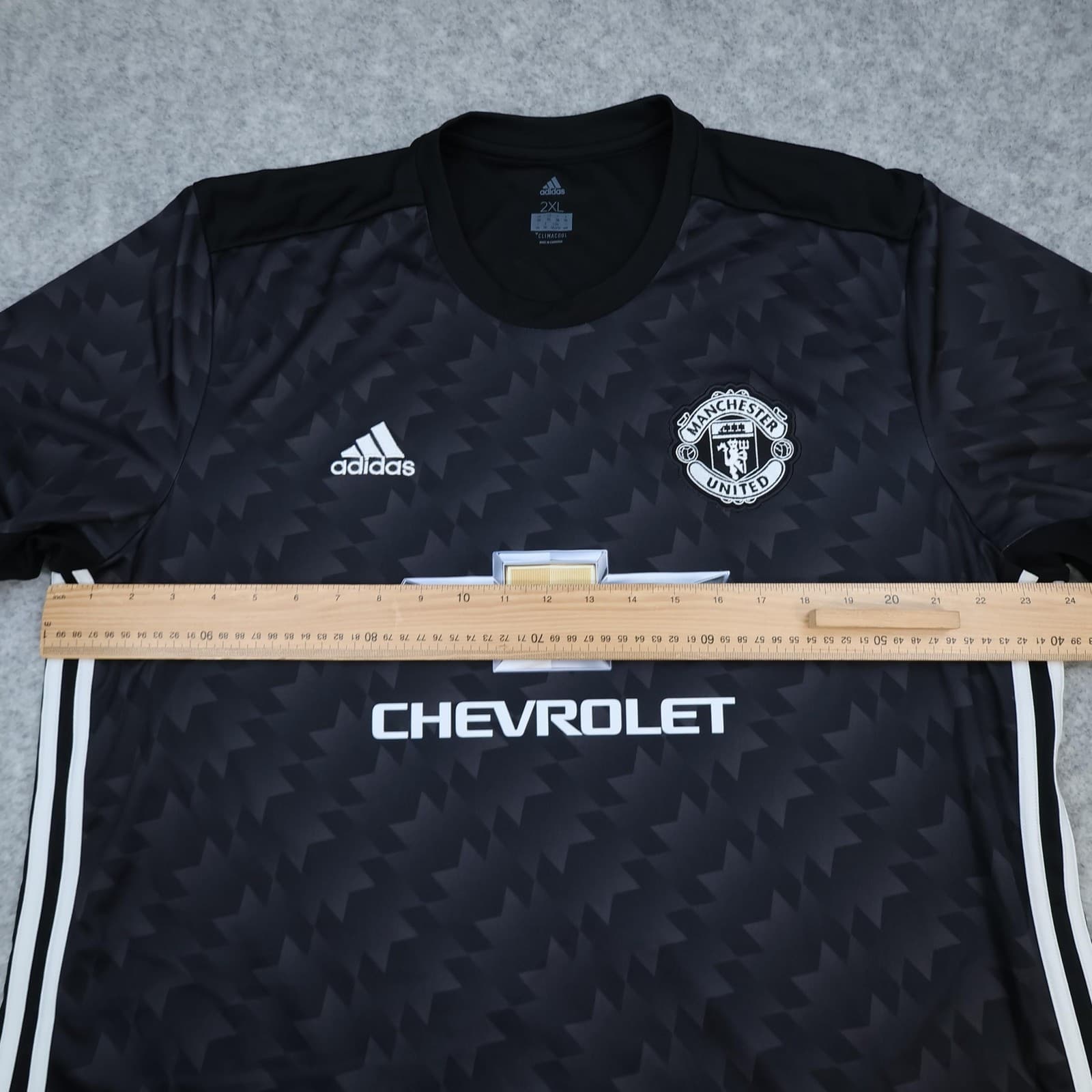 Manchester United Away Shirt Mens 2XL Black 2017 2018 Adidas Soccer Jersey photo 10