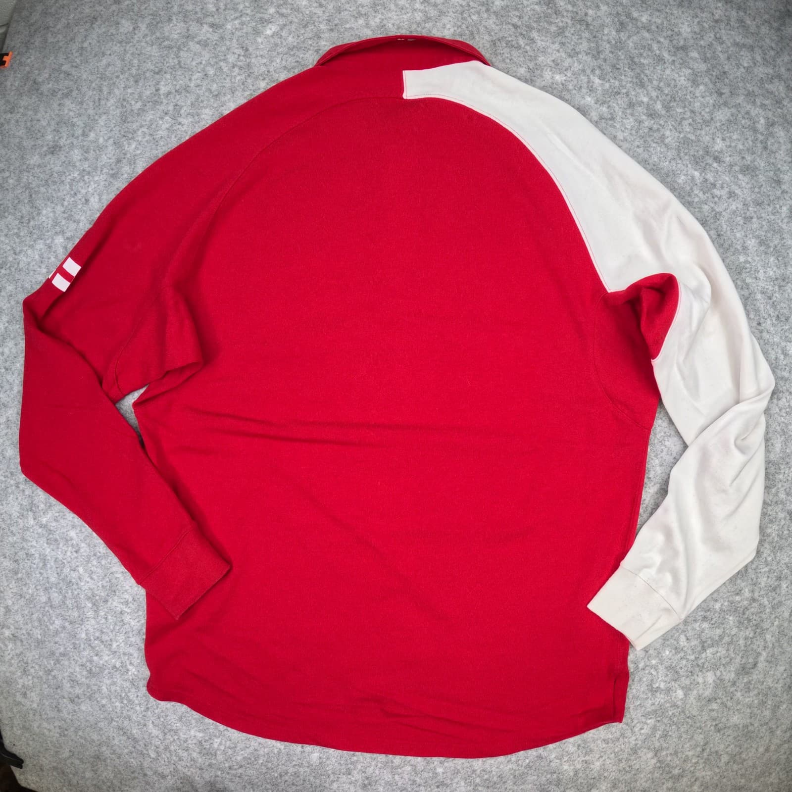 England Rugby Shirt Large Red Away Nike Long Sleeve Button Rugby Union photo 3