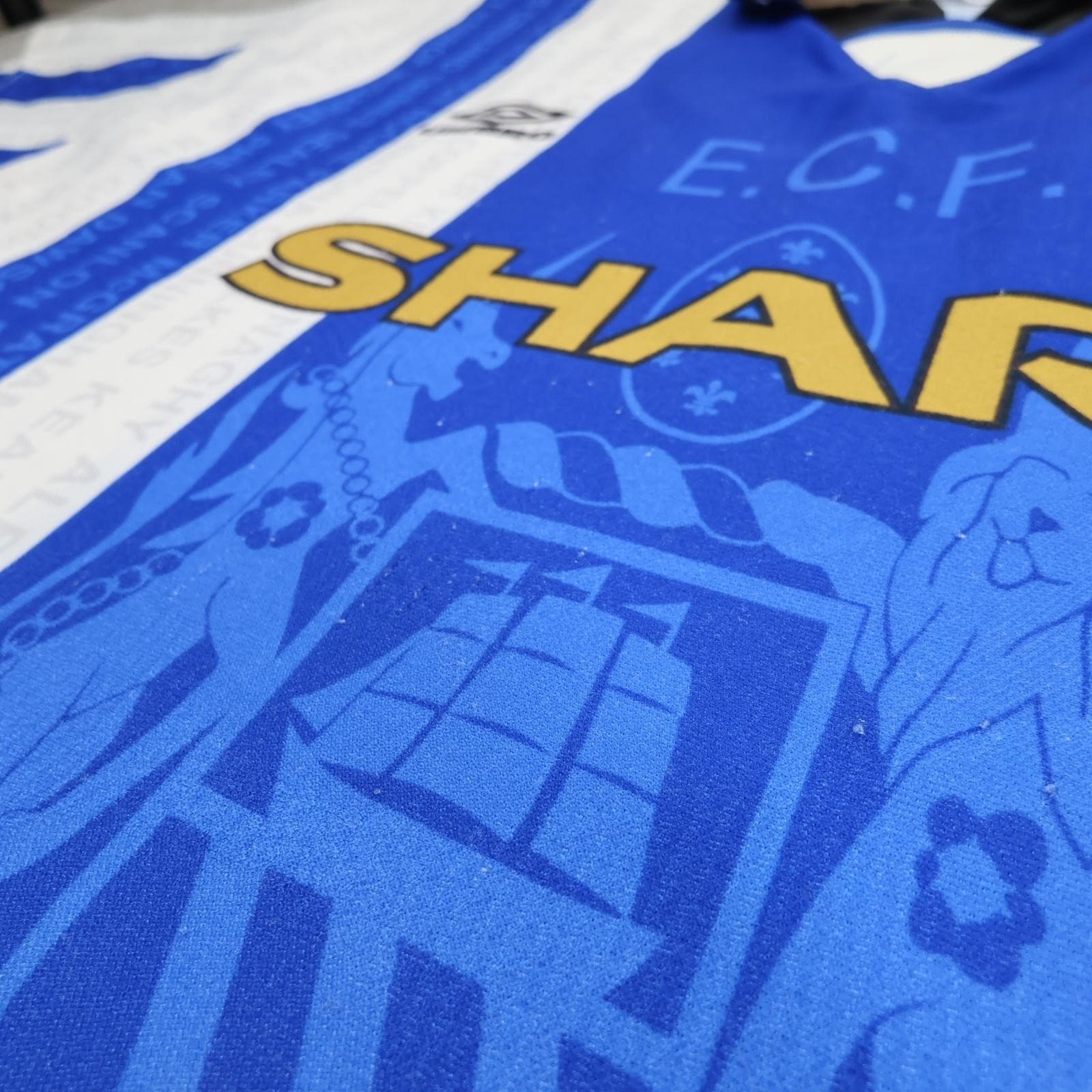 Vintage Manchester United Shirt Mens Medium Blue 3rd Football Umbro Sharp 90s photo 6