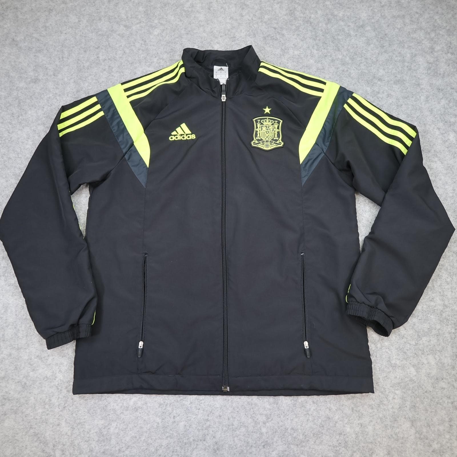 Spain Jacket Mens Medium Black 2014 2015 Football Adidas Track Top Training