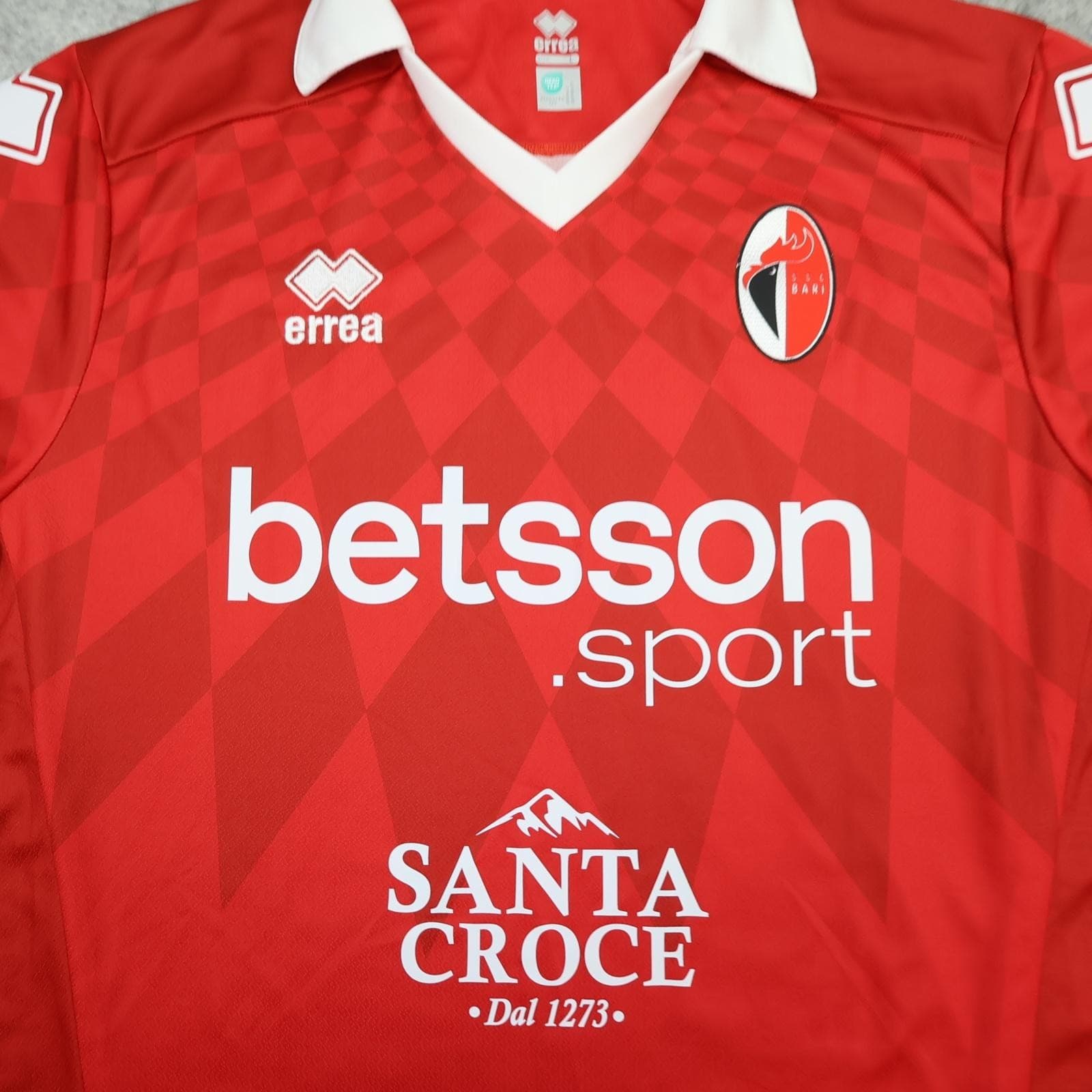SSC Bari Shirt Mens Large Red Home 2025 2026 Errea Betsson Sport Jersey photo 3