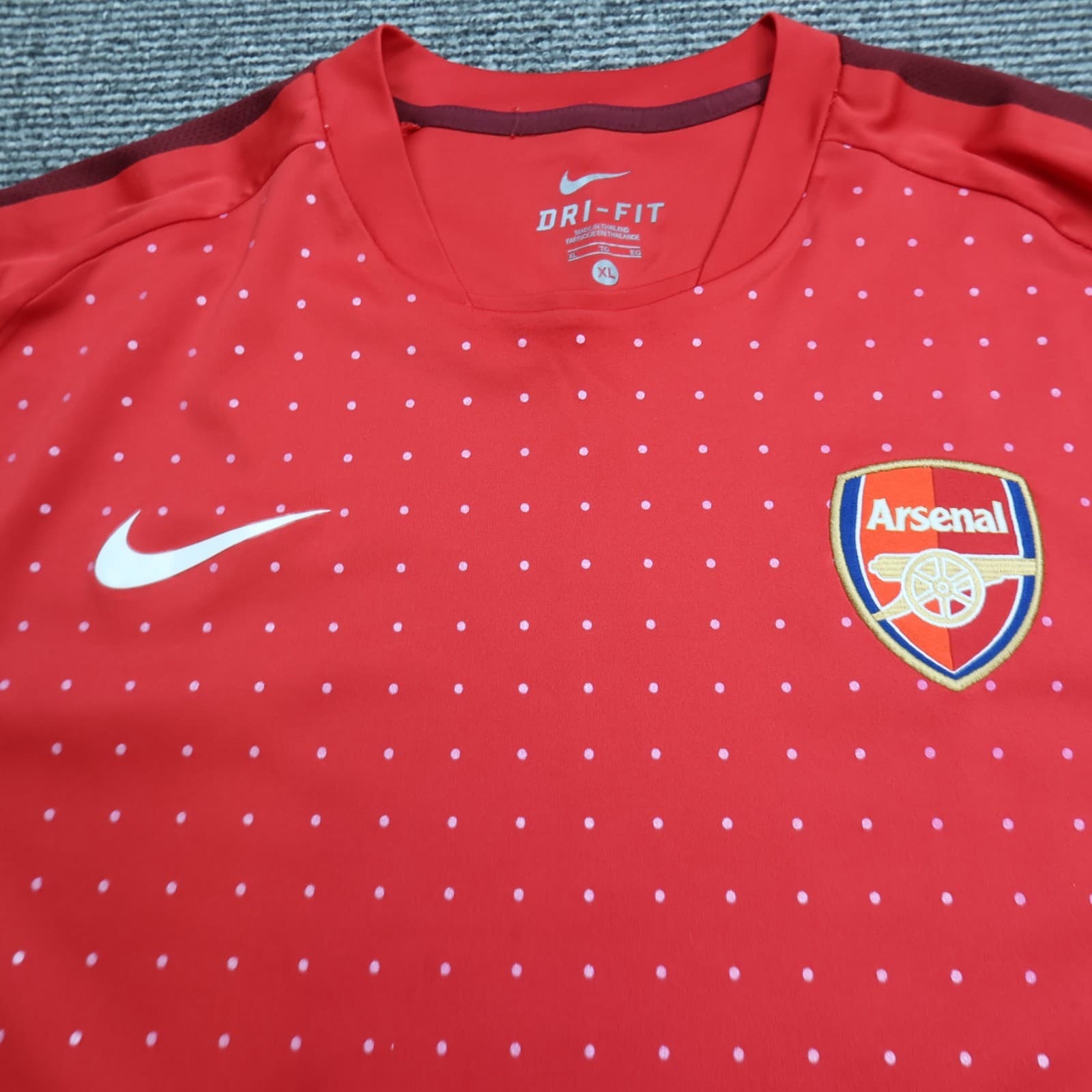 Arsenal Shirt Extra Large Red Training Kit 2011 2012 Nike Soccer Jersey Pokadot photo 3