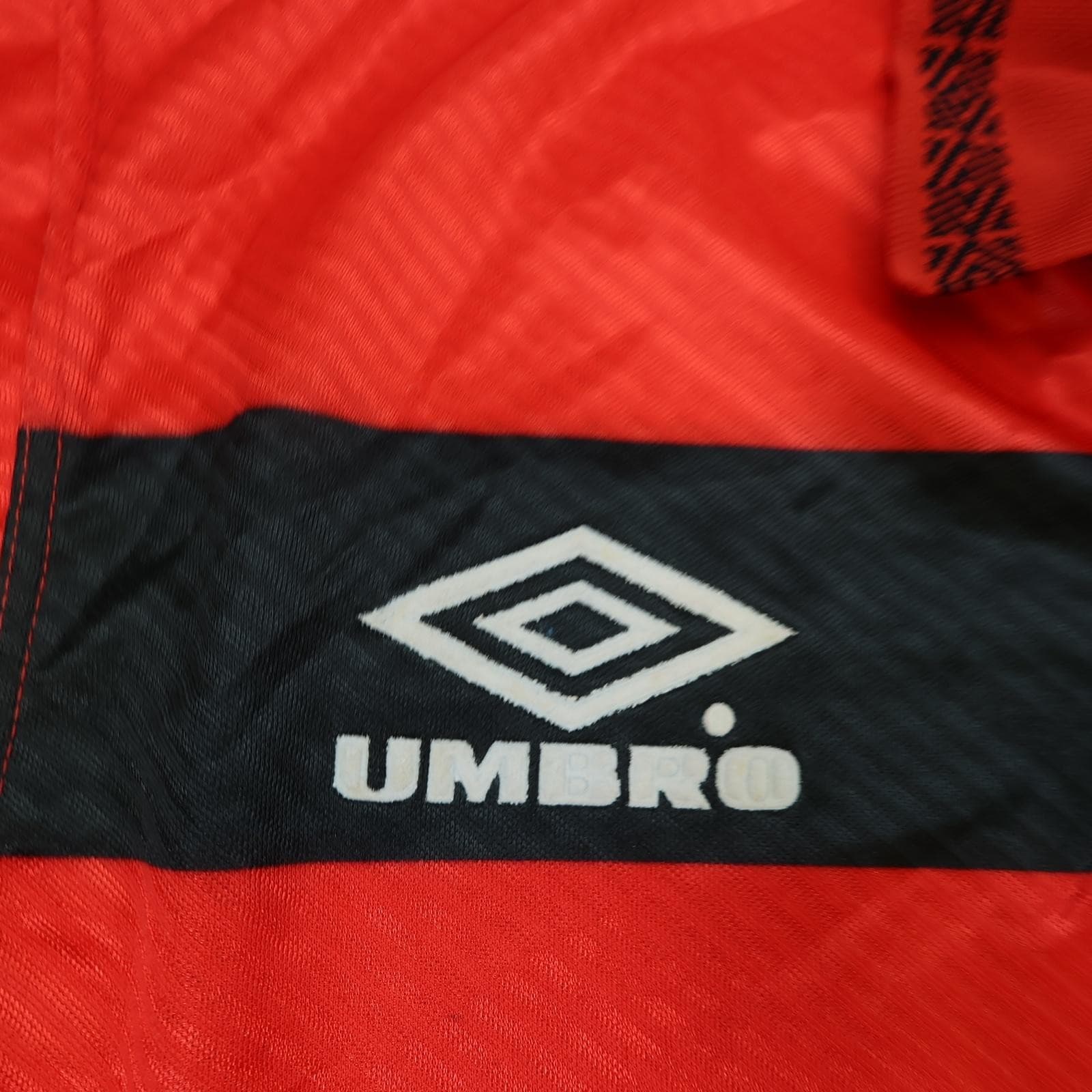 Vintage Flamengo Shirt Mens Medium Red Black Home 1993 1994 Umbro Lubrax 5 photo 5