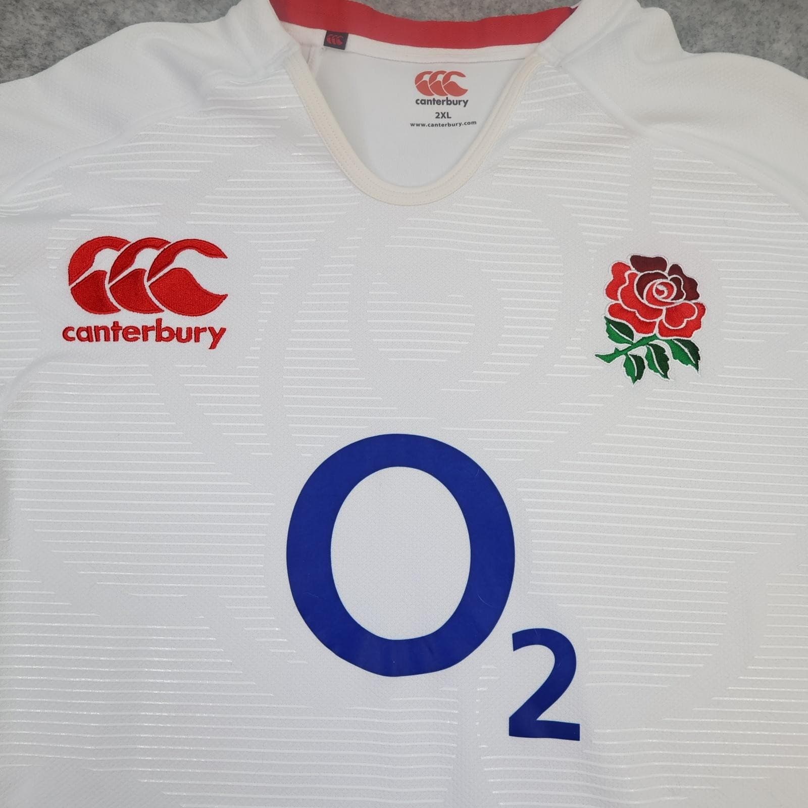 England Rugby Shirt Mens 2XL White 2012 Pro Version Canterbury O2 Home Jersey photo 3