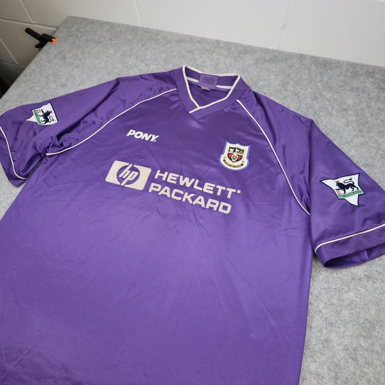 Vintage Tottenham Hotspur Shirt Mens 2XL Purple 1996 1997 Pony Ginola 14 Jersey photo 9