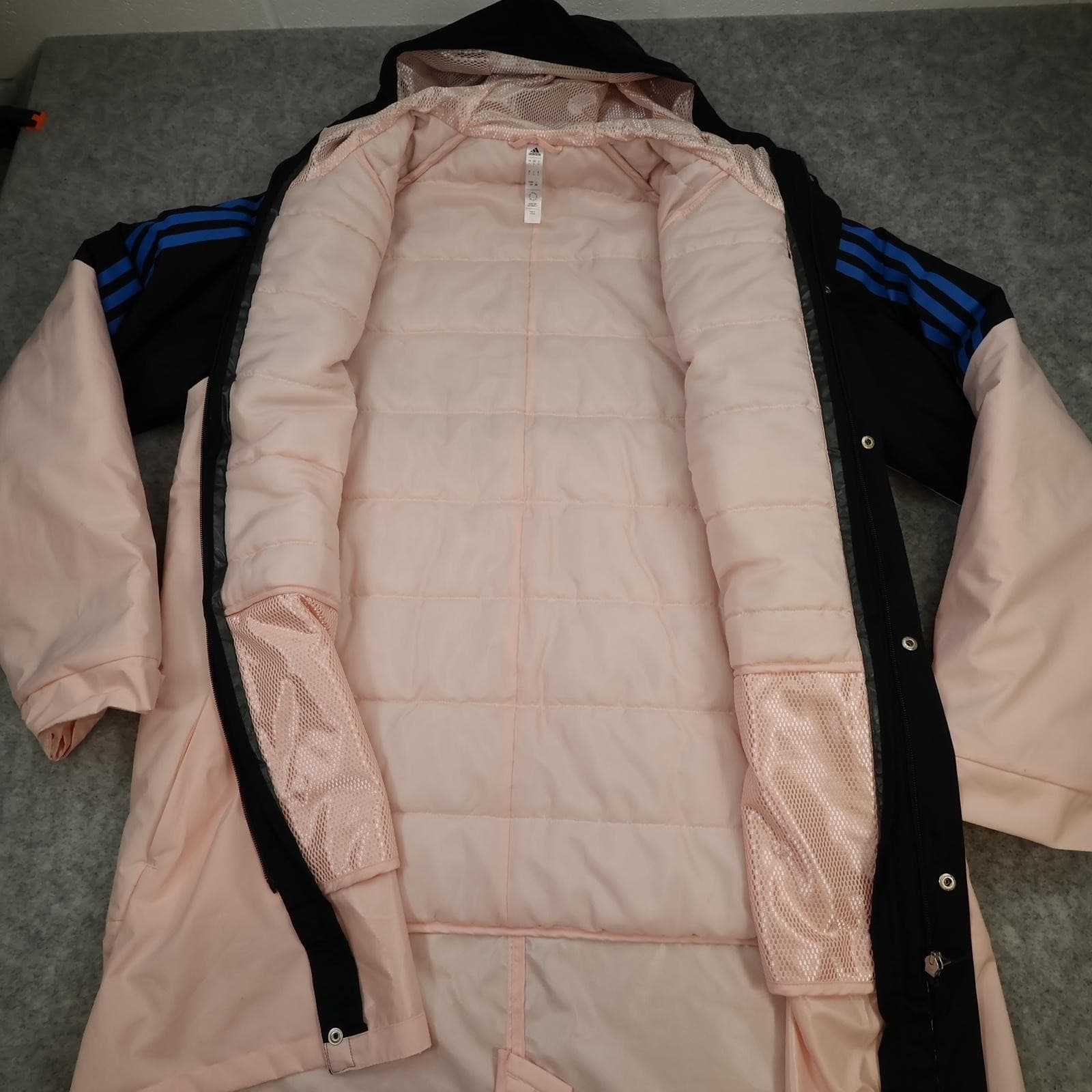 Manchester United Jacket Mens Large Pink Black Adidas Tezos Hooded 2022 2023 photo 2