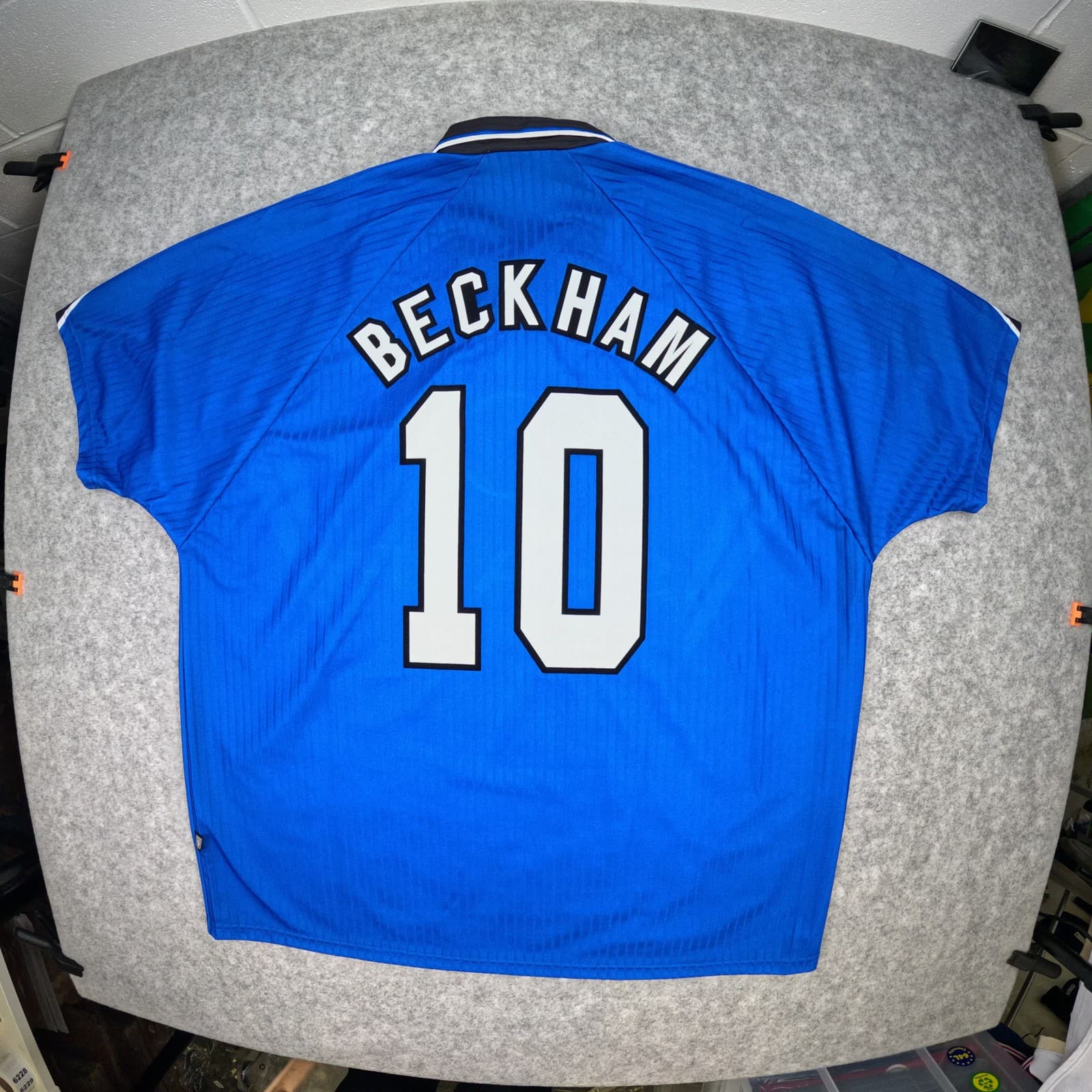 Manchester United Football Shirt 2XL Blue 1996 1998 Umbro Beckham 10 Jersey