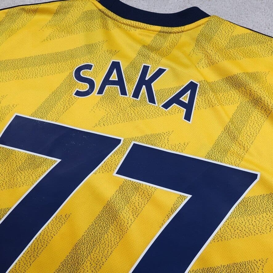Arsenal Shirt Medium Yellow Away Kit 2019 2020 Adidas Soccer Jersey Saka 77 photo 5